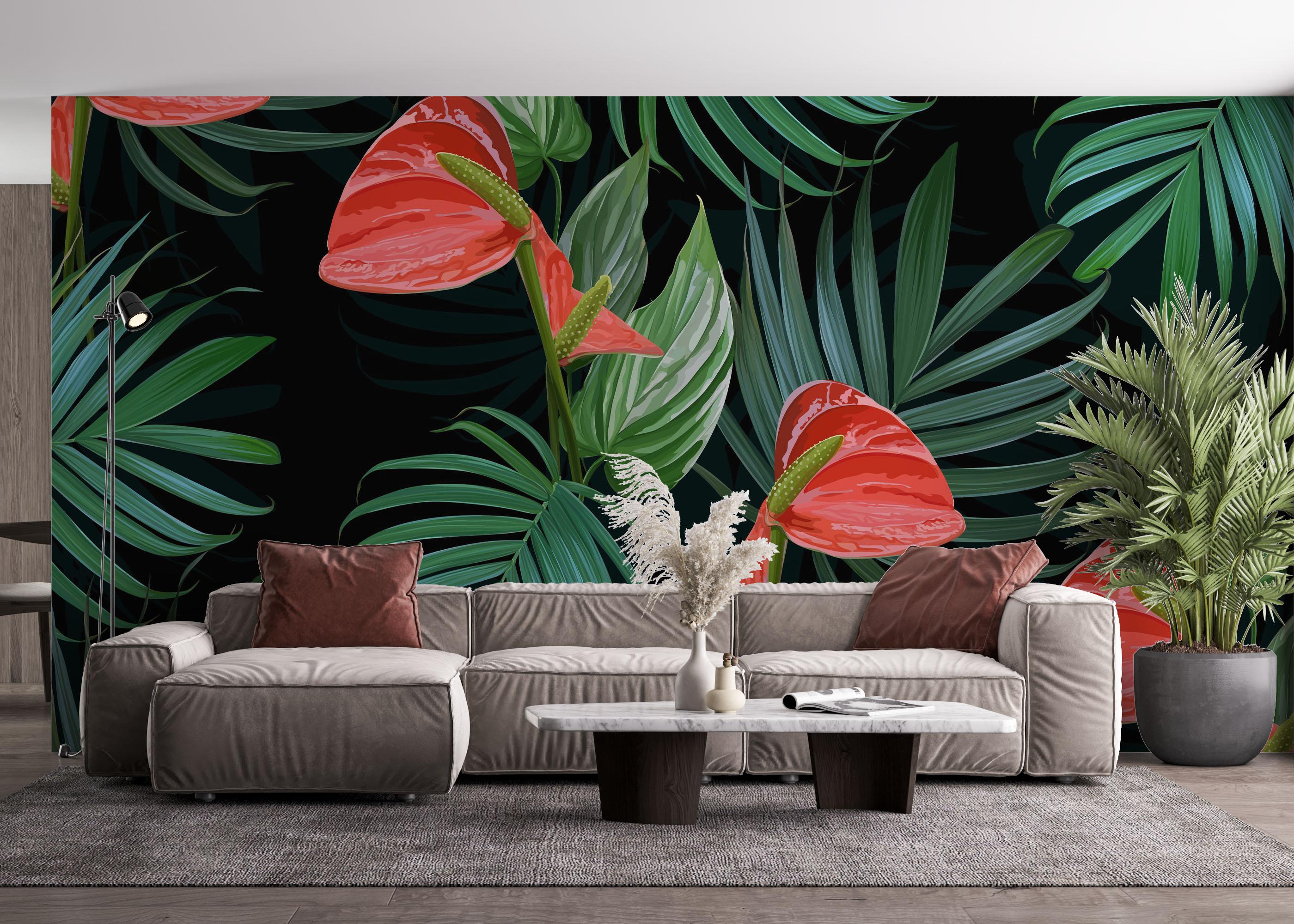 Fototapet Realistic Tropical Leaf mockup 4