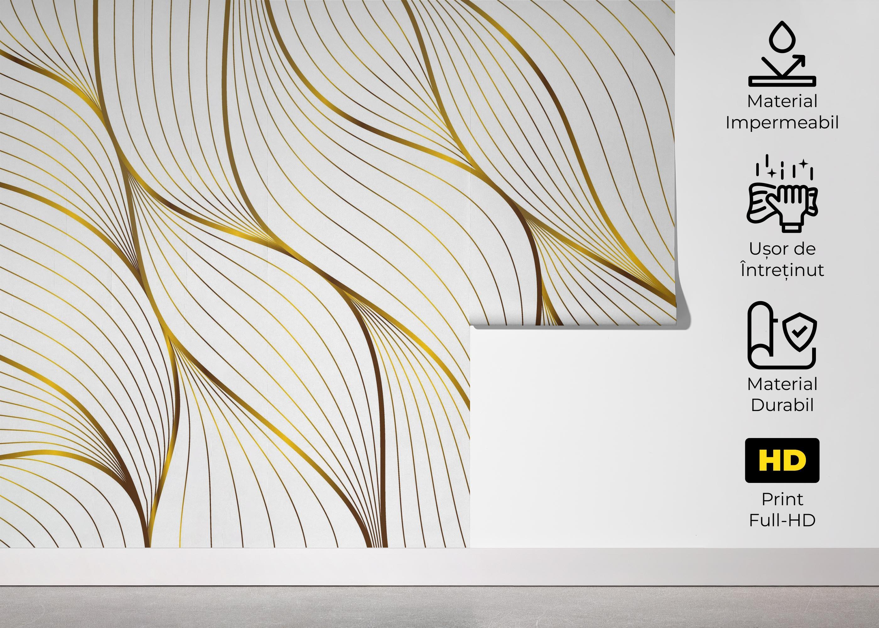 Fototapet Abstract Gold Leaves mockup 5