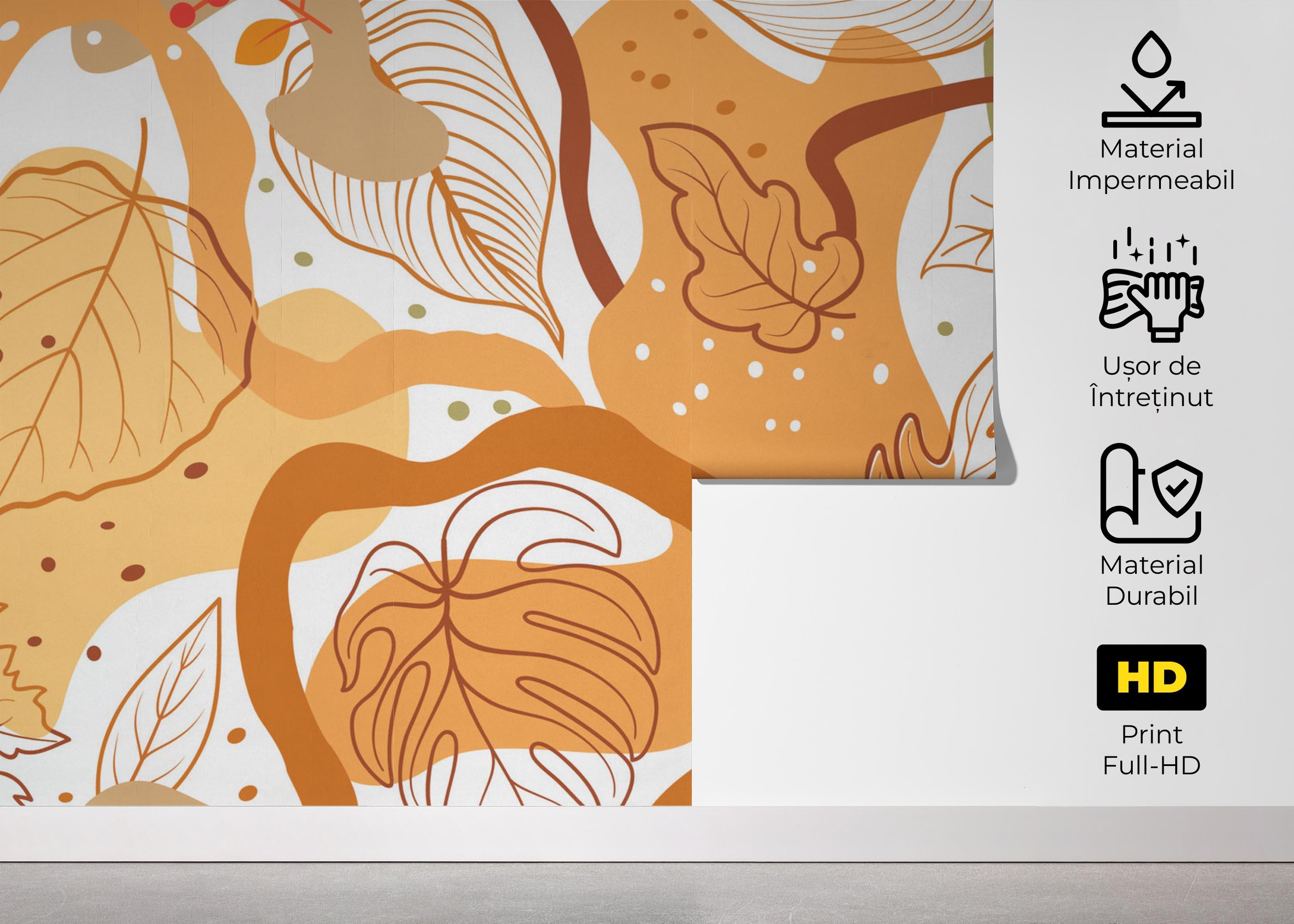 Fototapet Autumn Leaf Pattern mockup 5