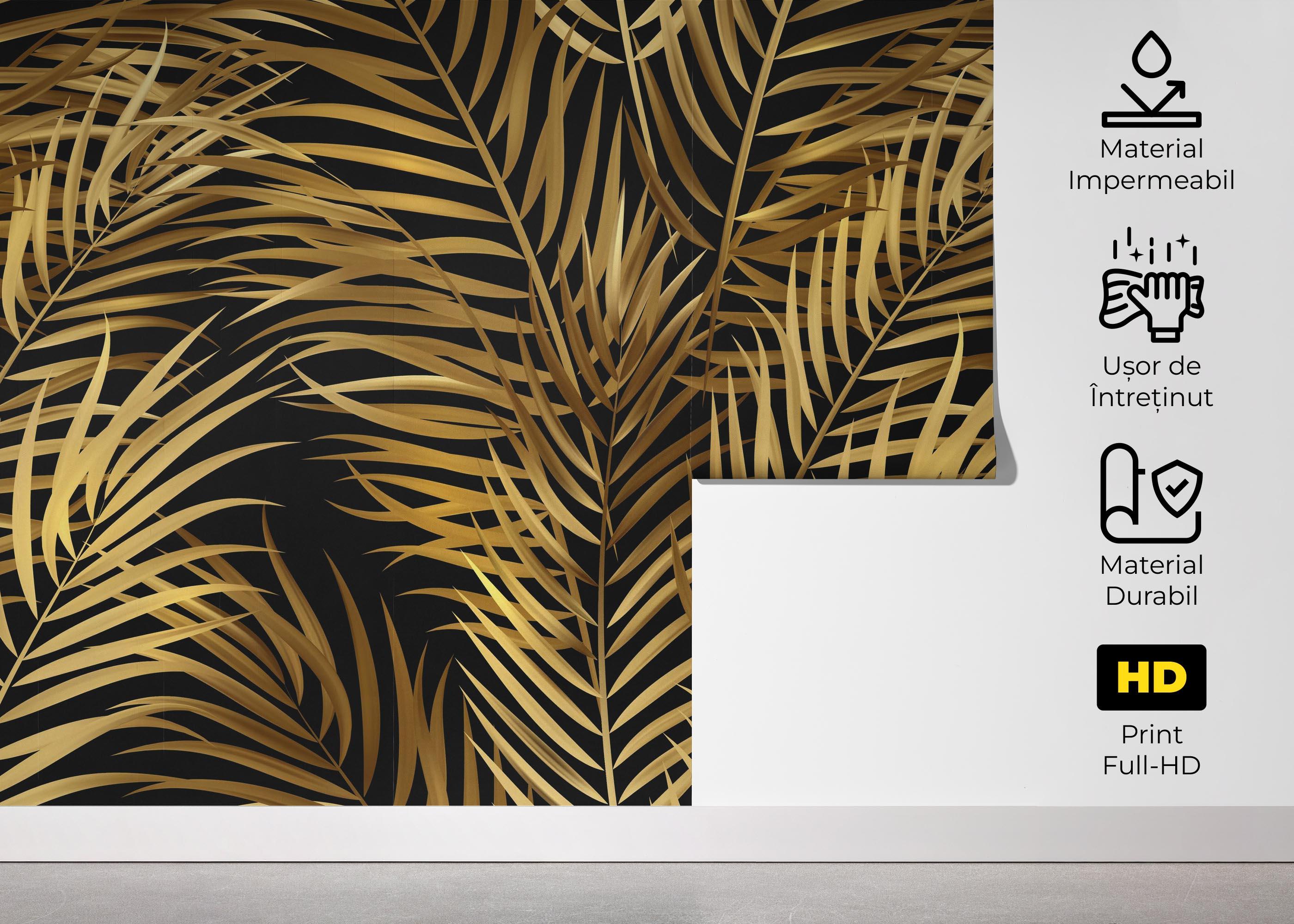 Fototapet Black Yellow Leaves mockup 5