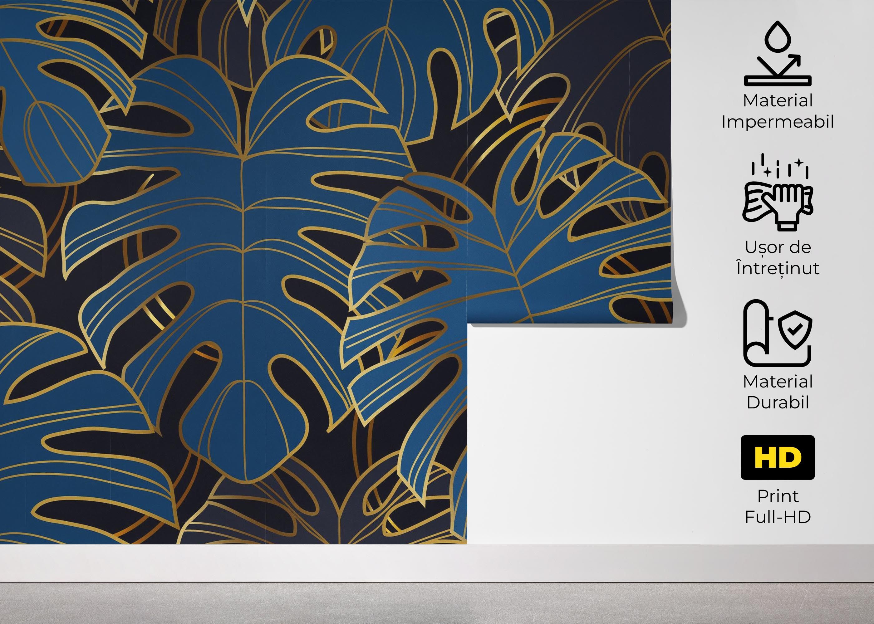 Blue Gold Line Leaf mockup 5