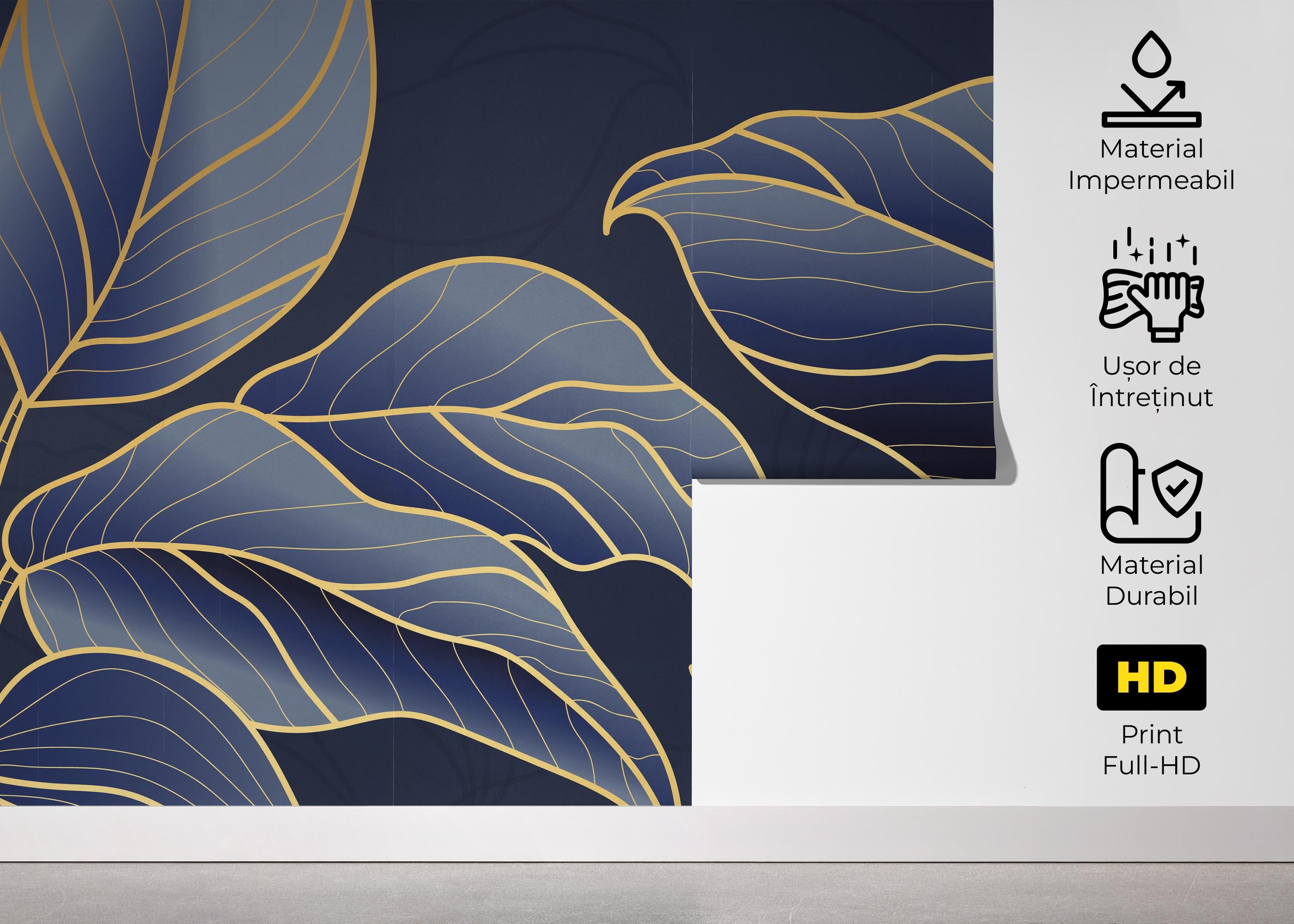 Fototapet Blue Line Art mockup 5