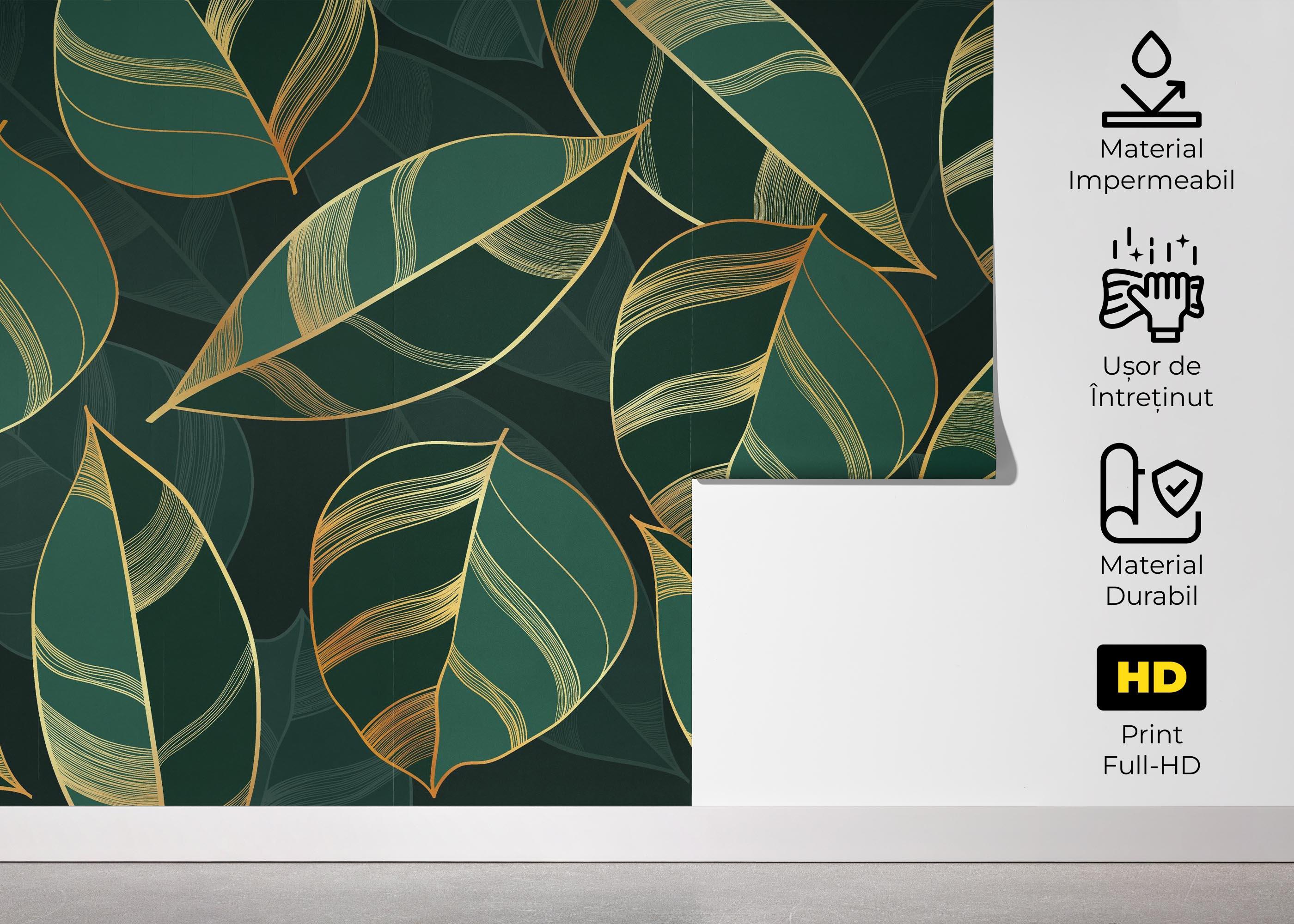 Fototapet Circle Green Leaves mockup 5