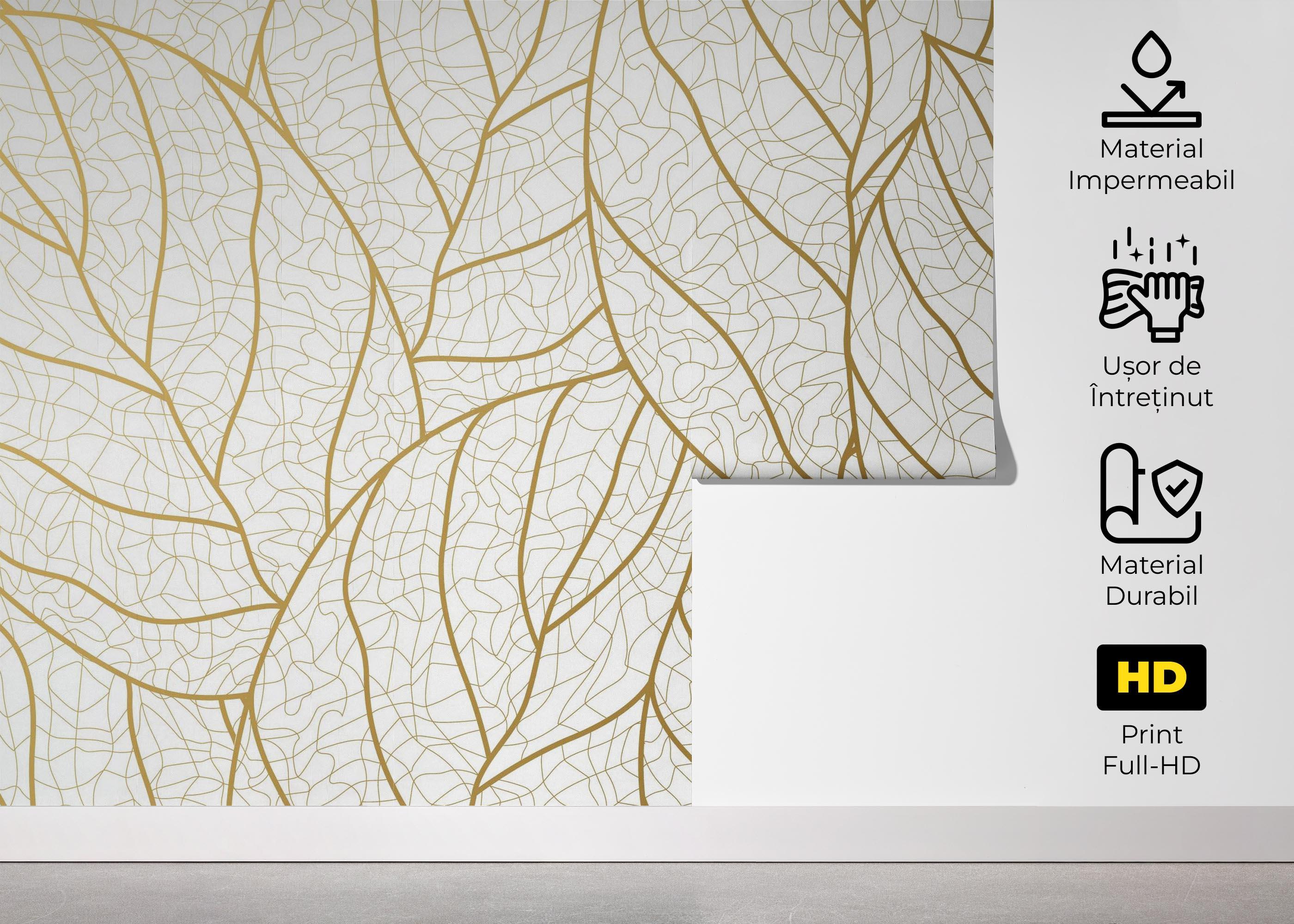 Fototapet Golden Abstract Leaf mockup 5