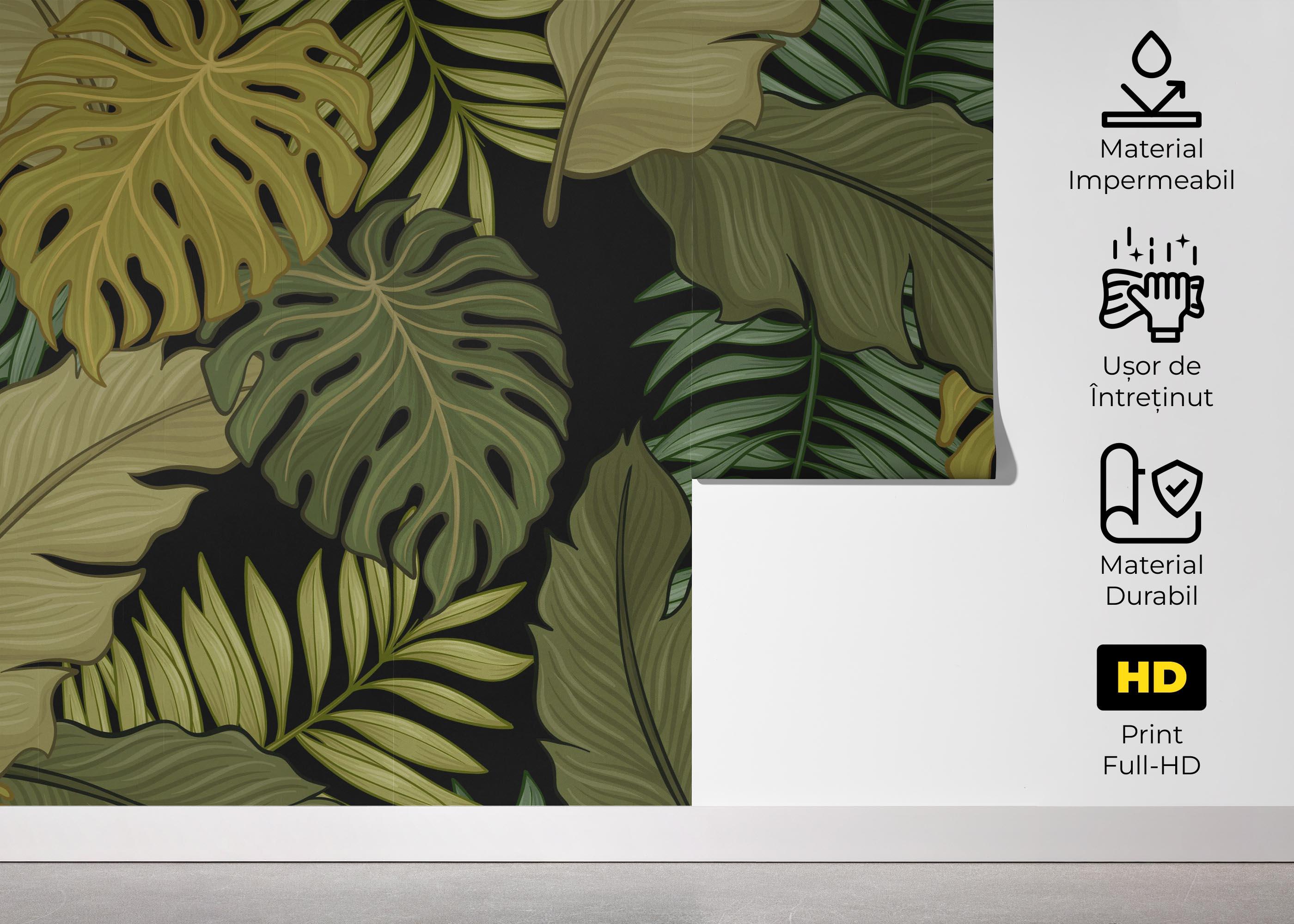 Fototapet Green Brown Leaves mockup 5