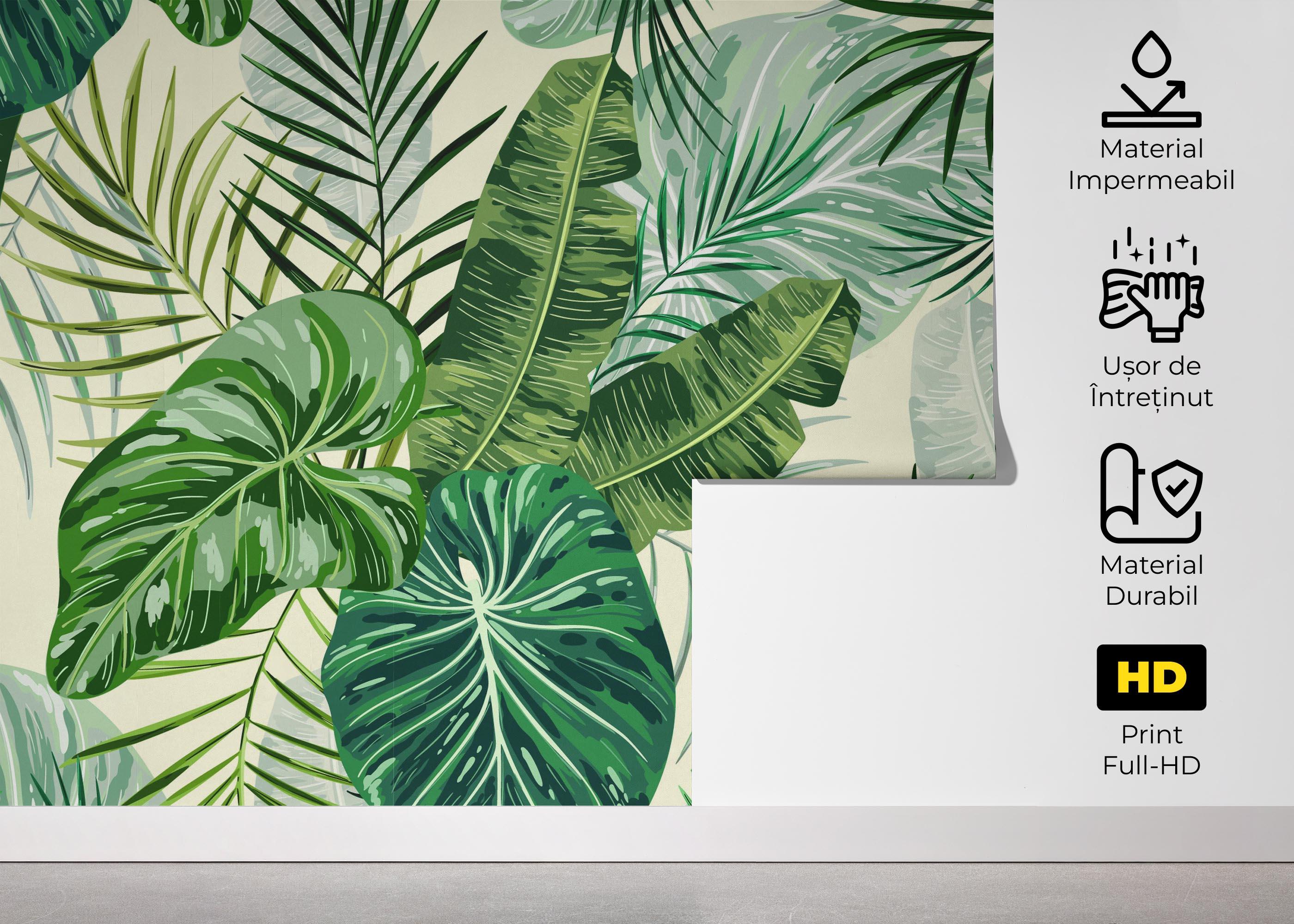 Fototapet Pretty Exotic Leaves mockup 5