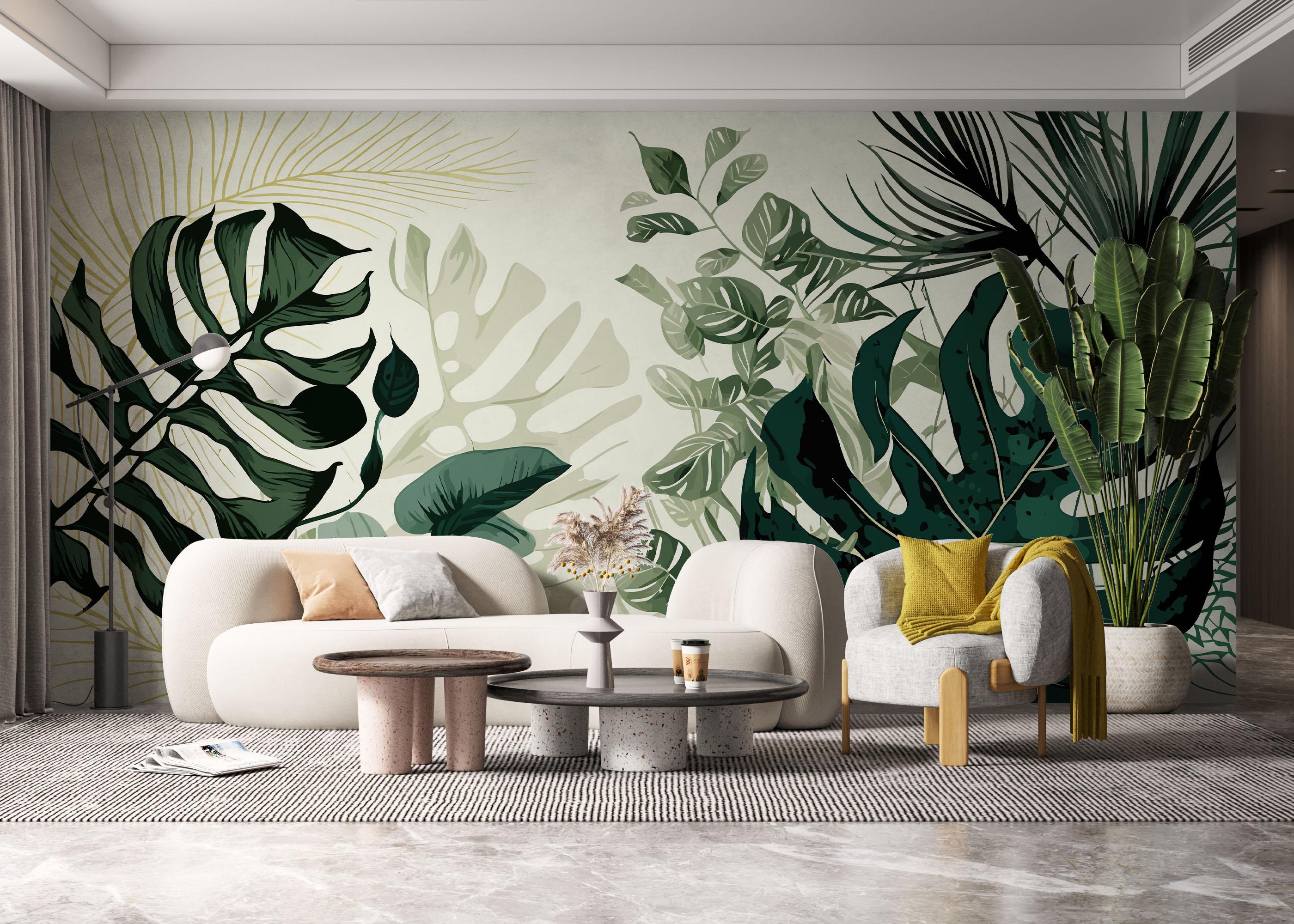 Fototapet Big Green Leaves mockup 6