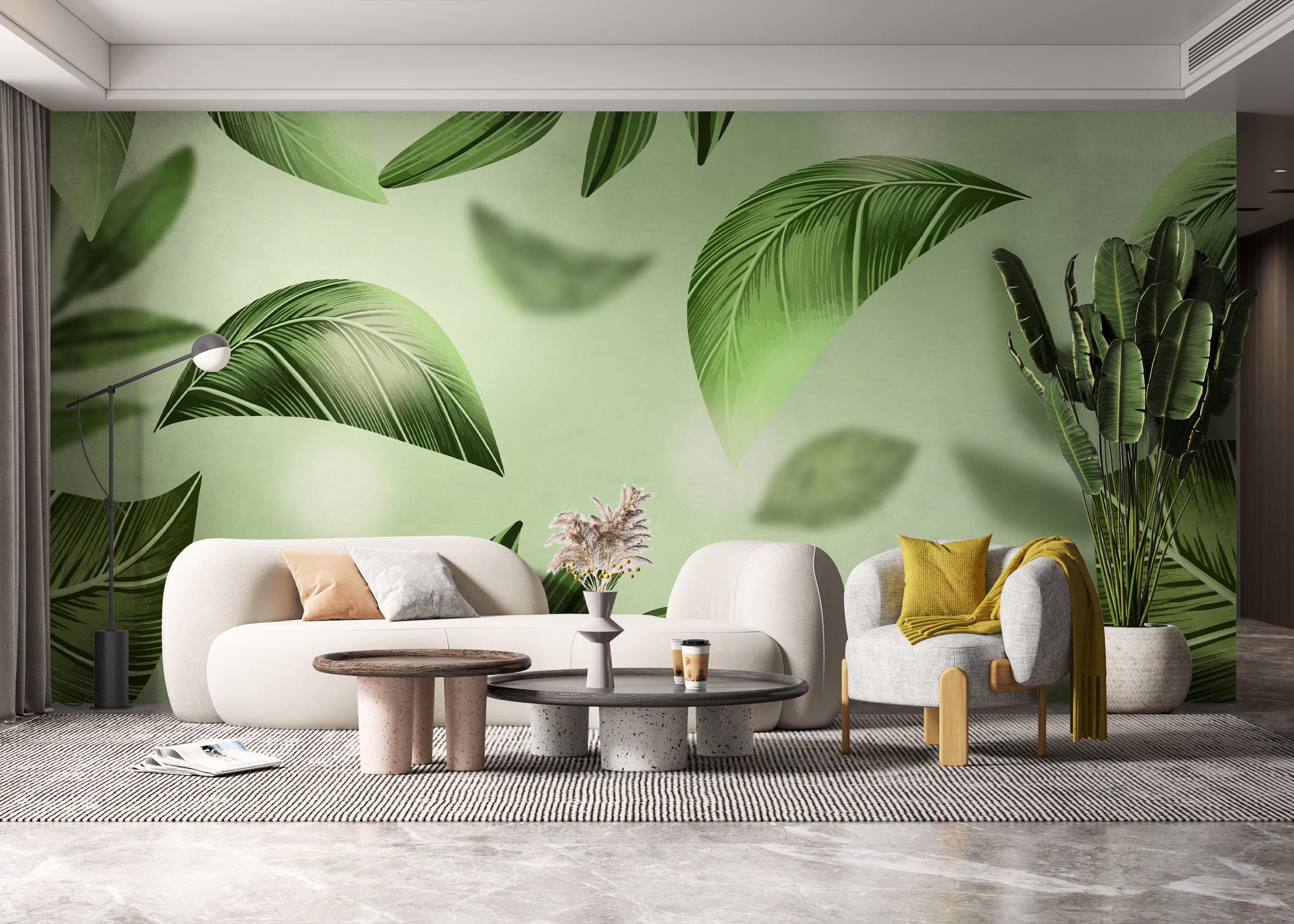 Fototapet Floating Pretty Leaf mockup 6