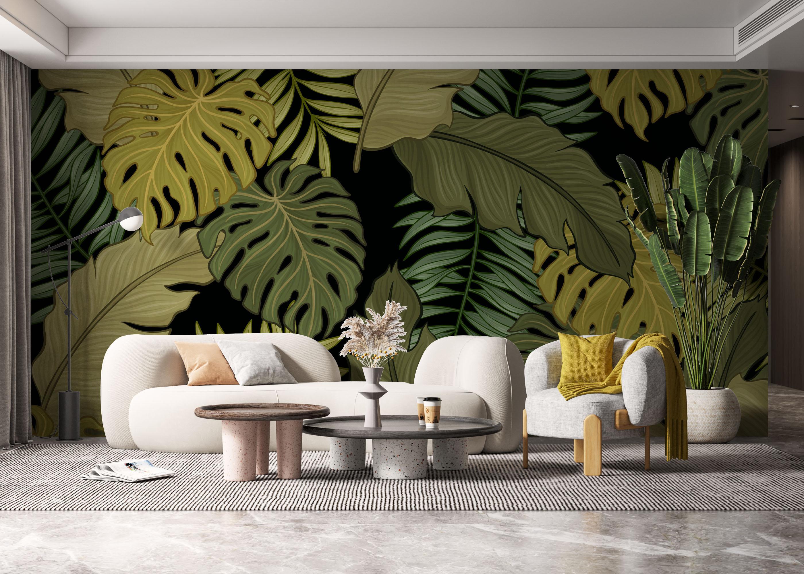 Fototapet Green Brown Leaves mockup 6