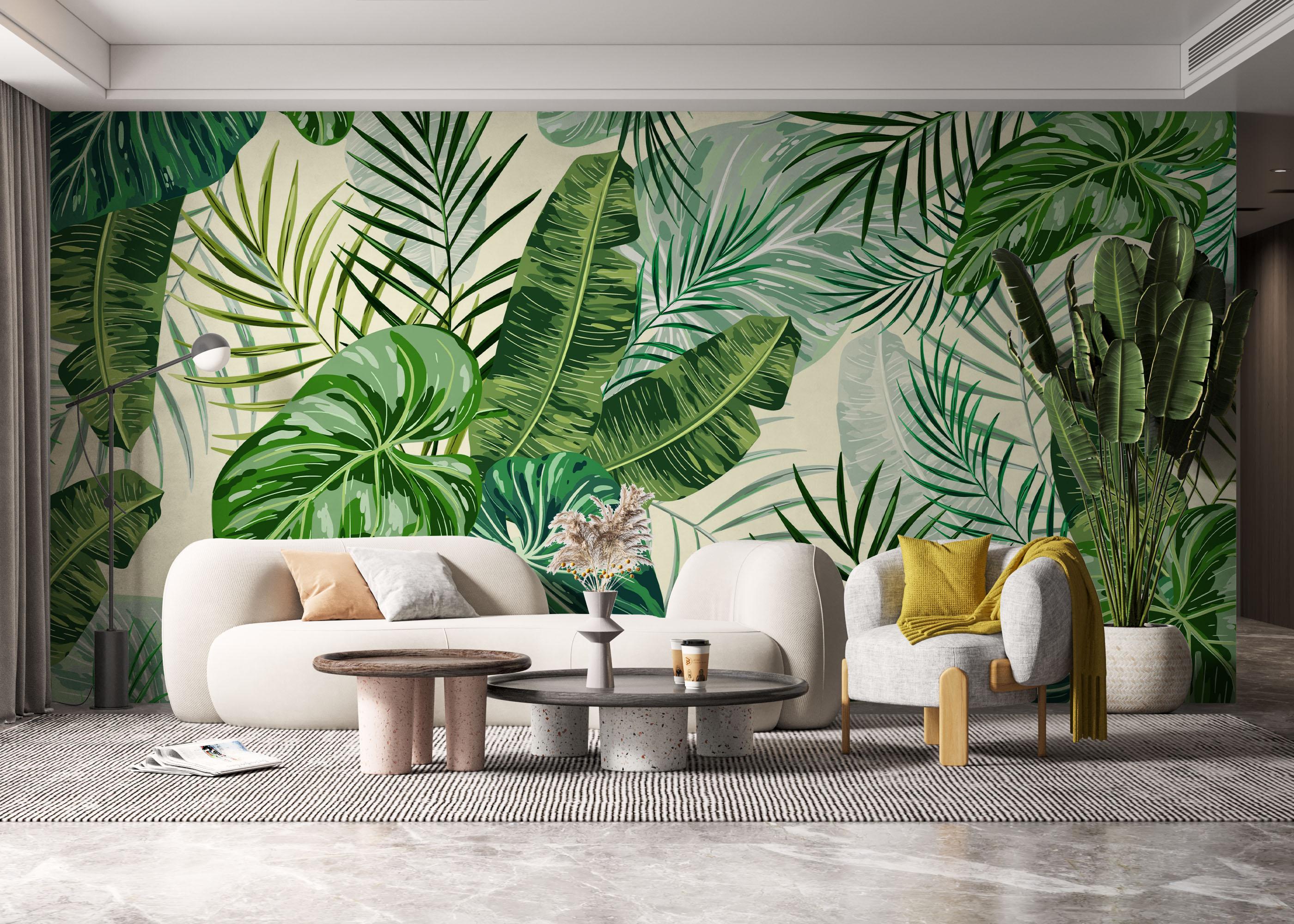 Fototapet Pretty Exotic Leaves mockup 6