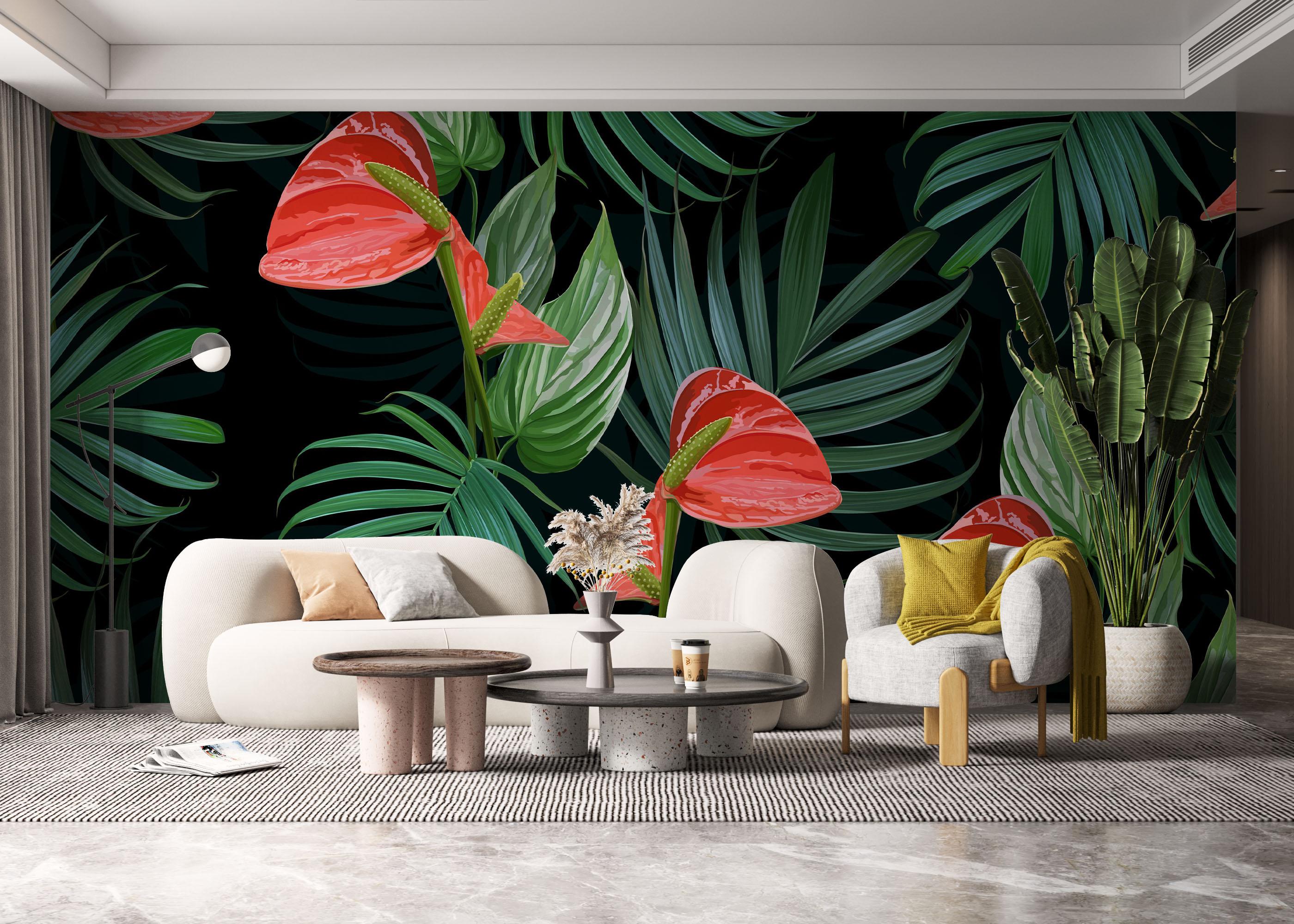 Fototapet Realistic Tropical Leaf mockup 6