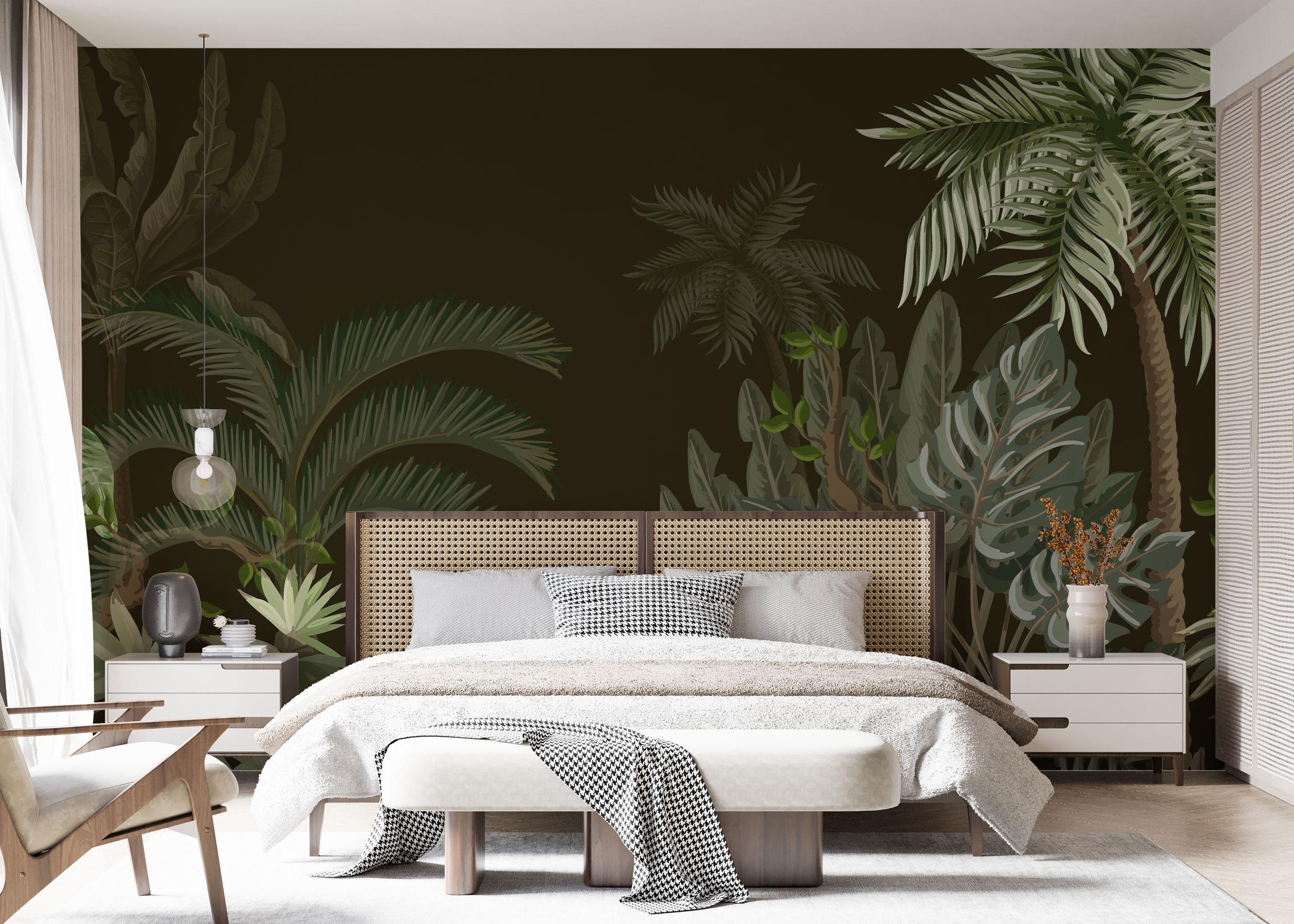 Fototapet Black Green Jungle mockup 7