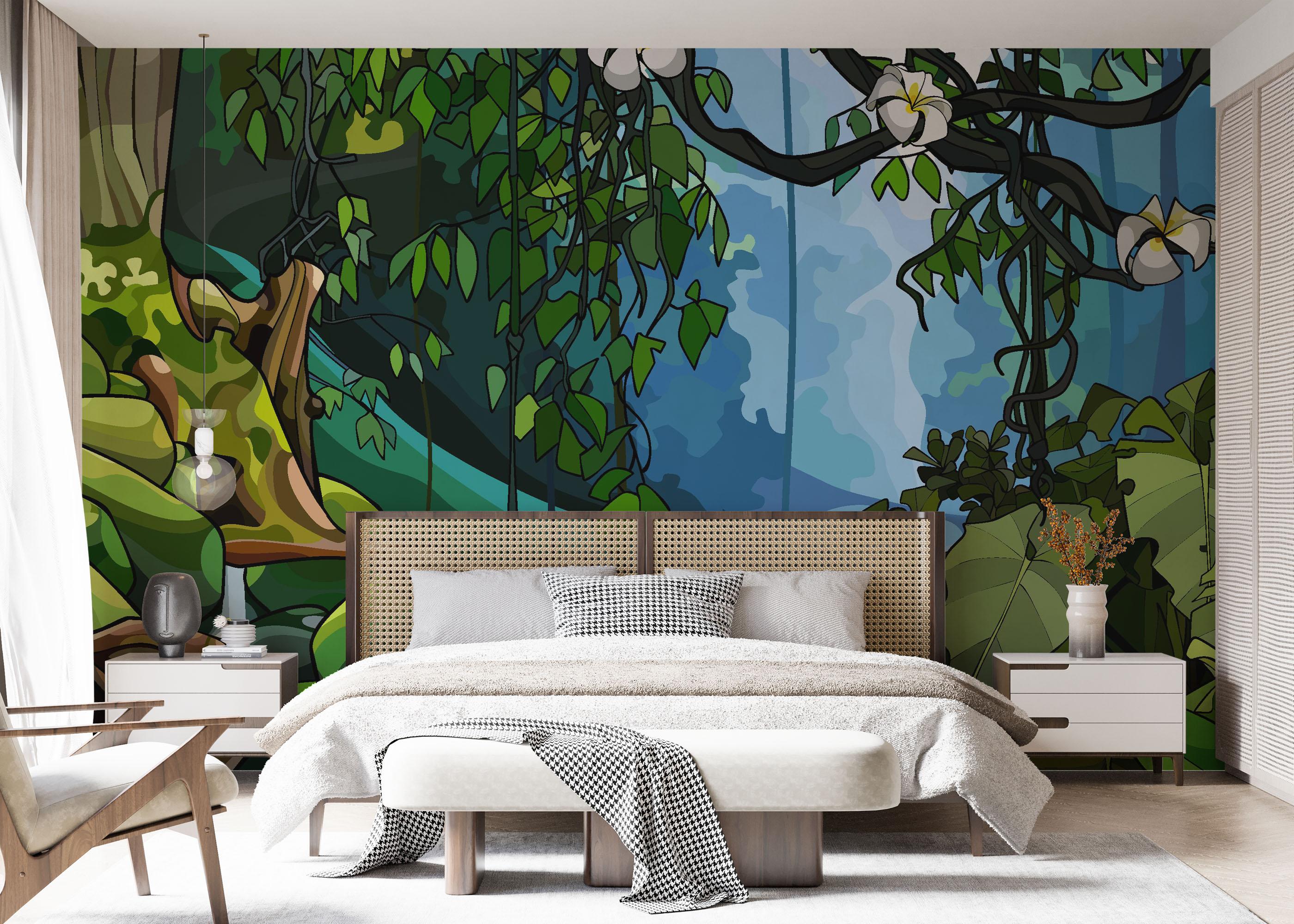 Fototapet Cartoon Jungle Art mockup 7