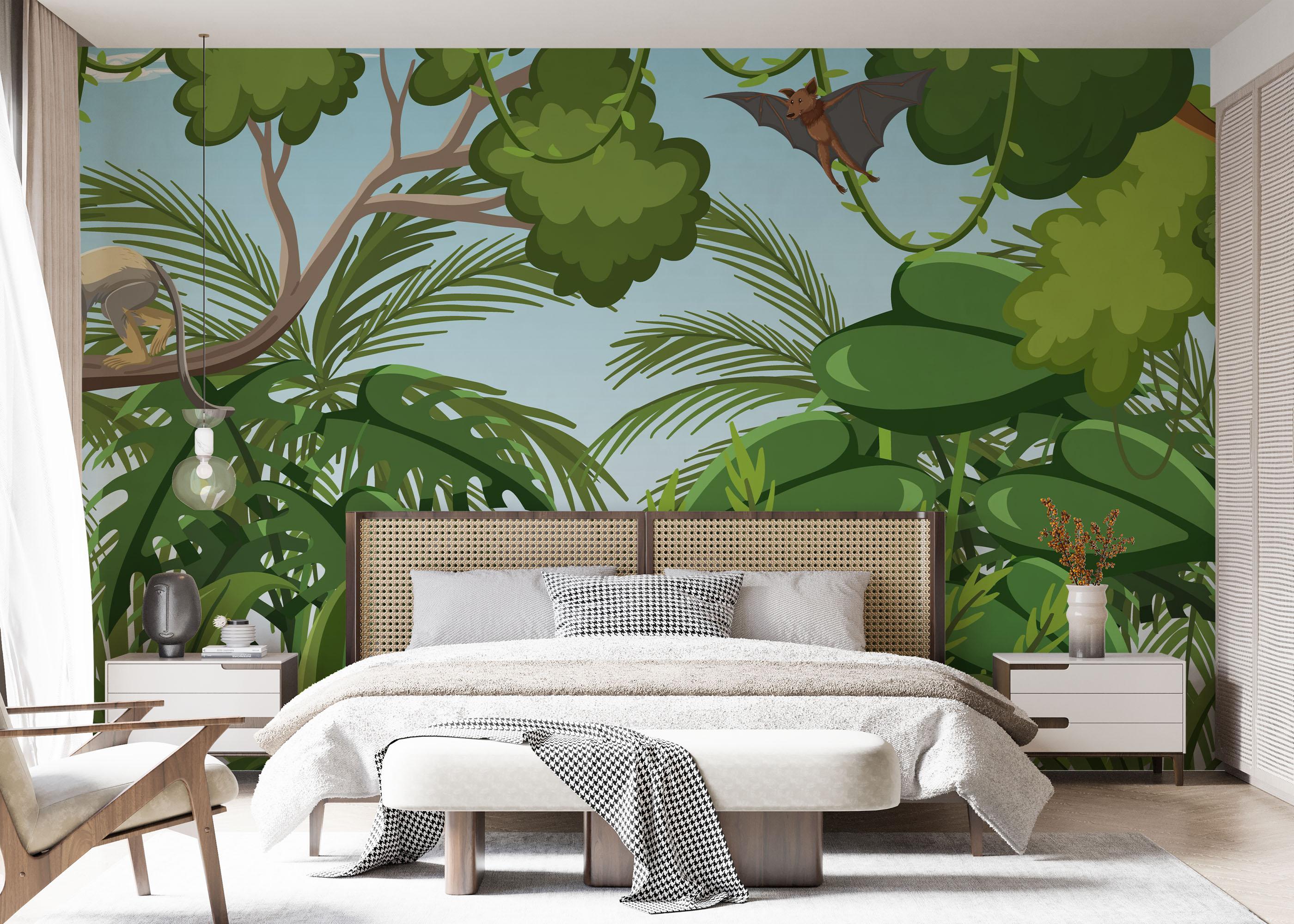 Fototapet Cartoon Tree Animal mockup 7