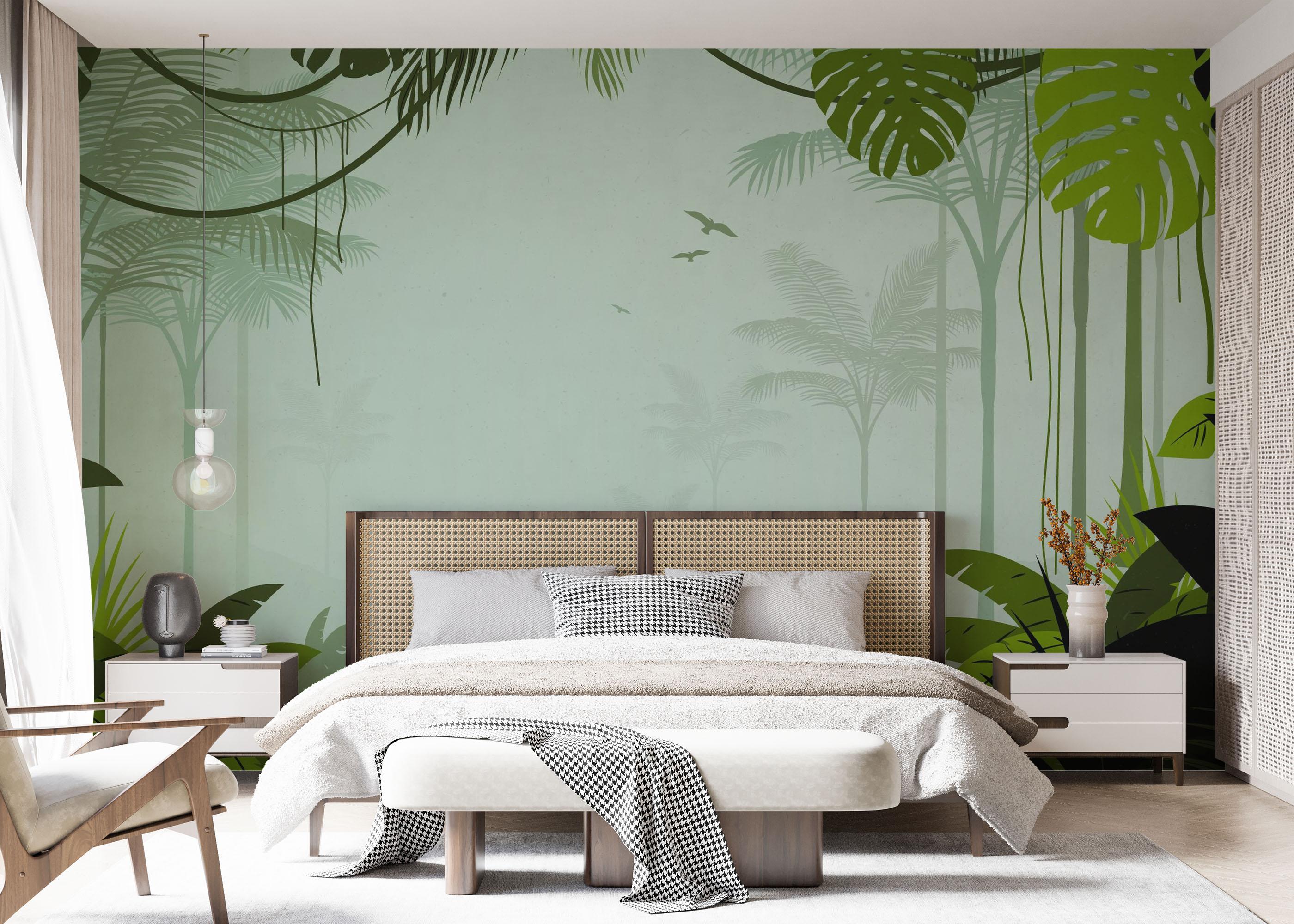 Fototapet Foggy View Jungle mockup 7