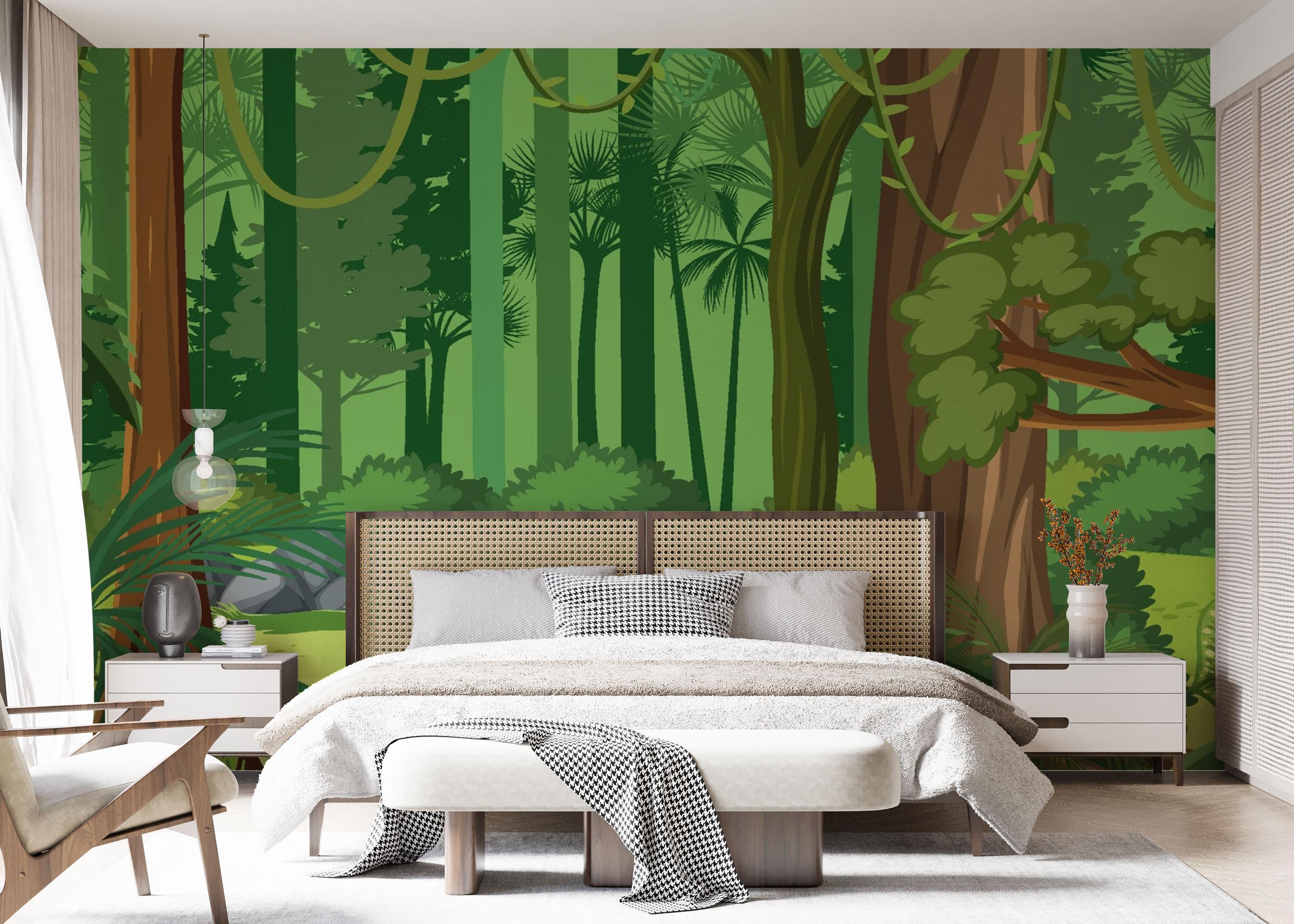 Fototapet Jungle Green Liana mockup 7