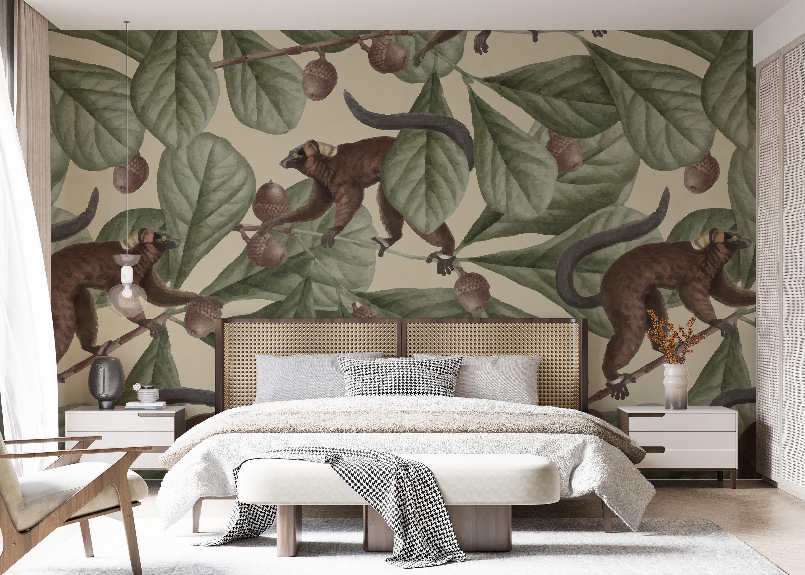 Fototapet Jungle Lemur Art mockup 7