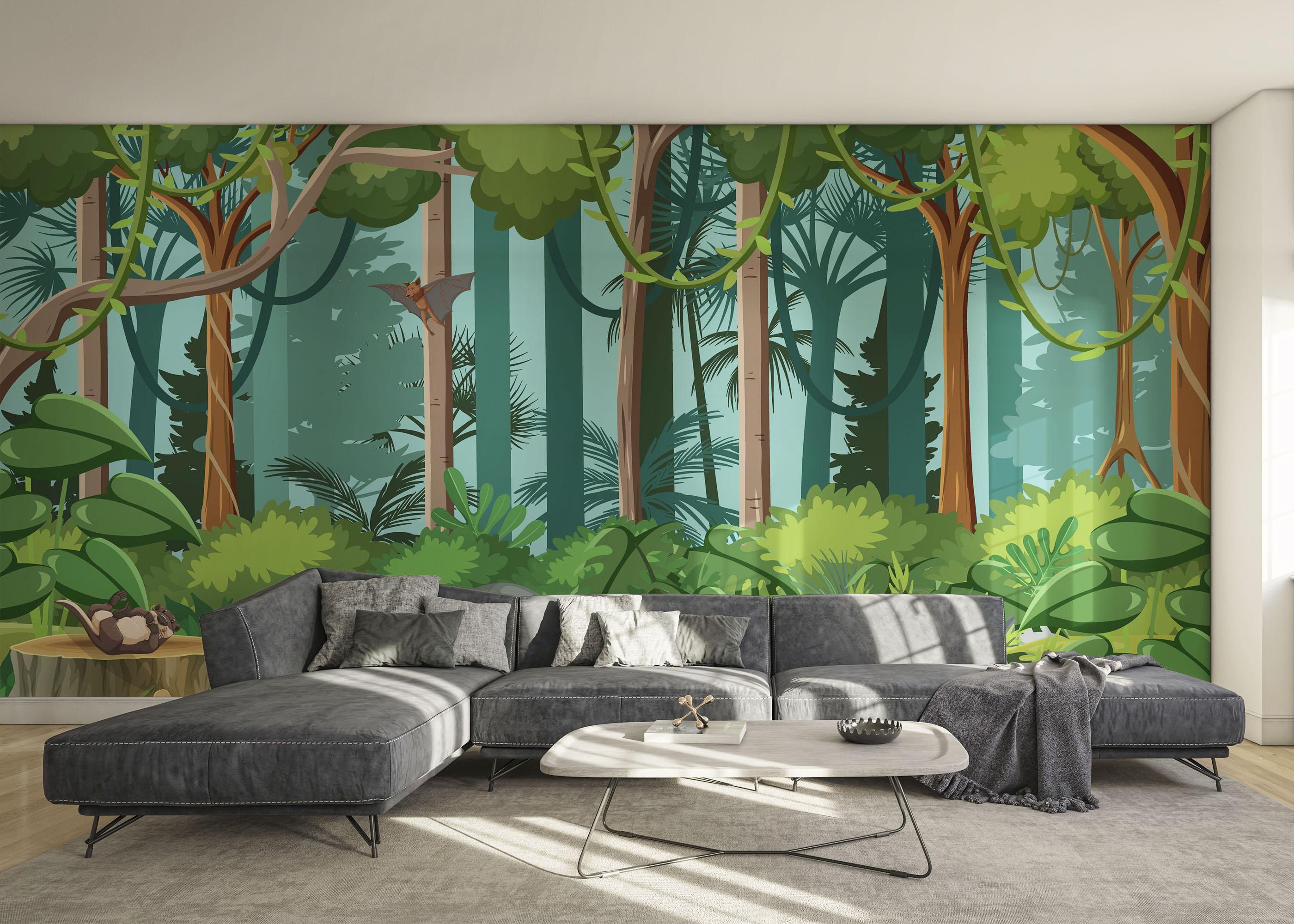 Fototapet Jungle Elephant Cartoon mockup 0