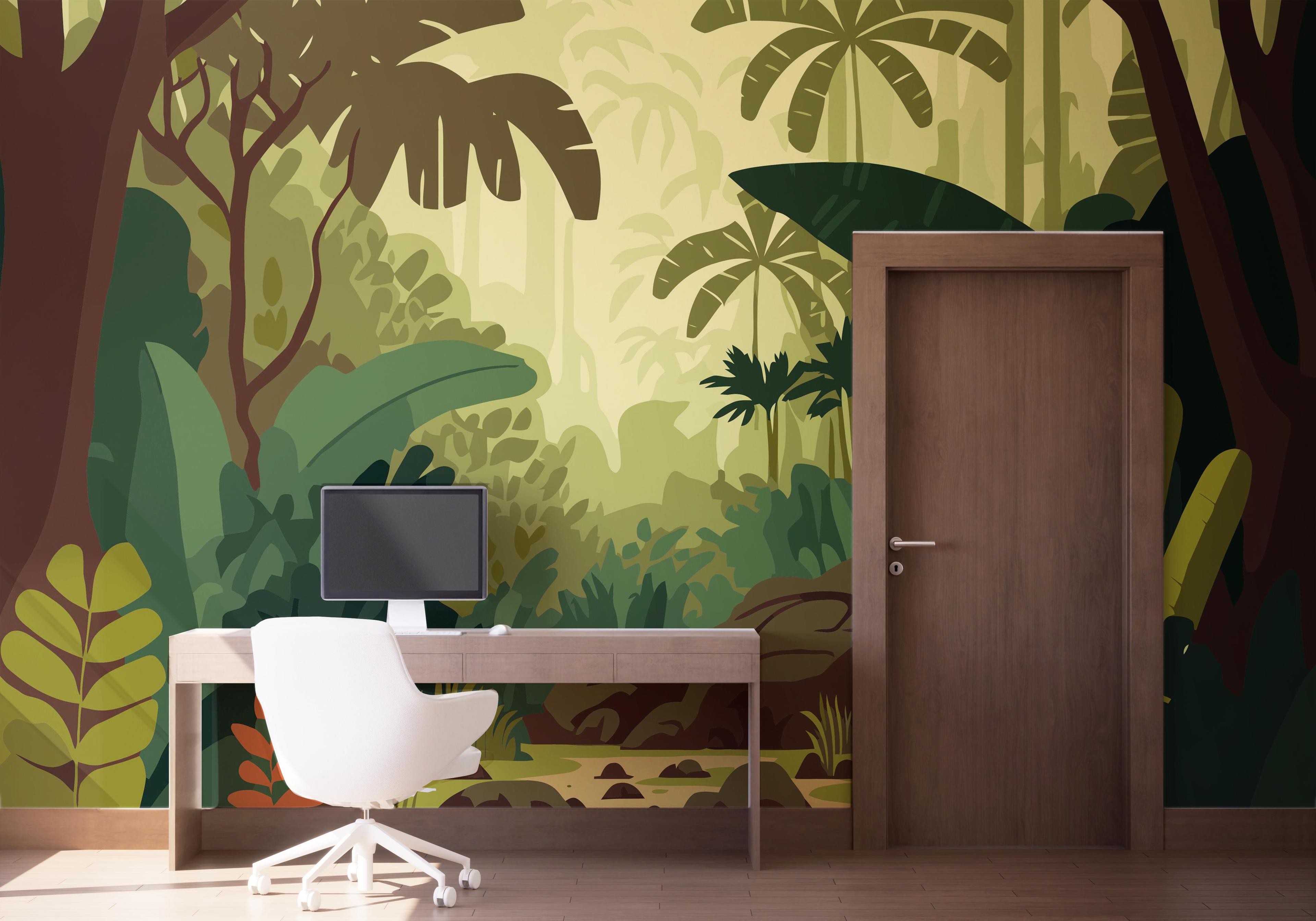 Fototapet Cartoon Pretty Jungle mockup 1