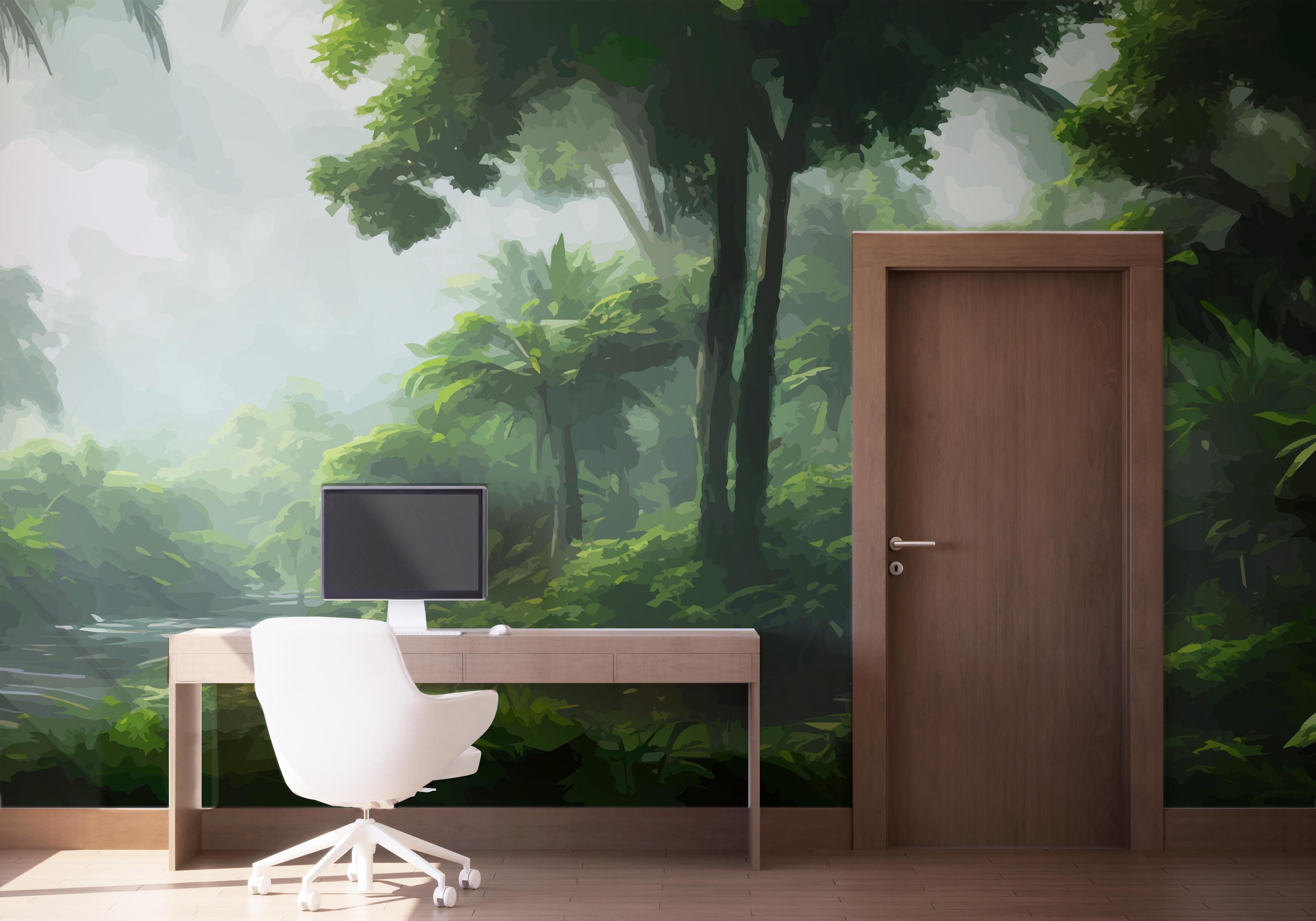Fototapet Foggy Day Jungle mockup 1