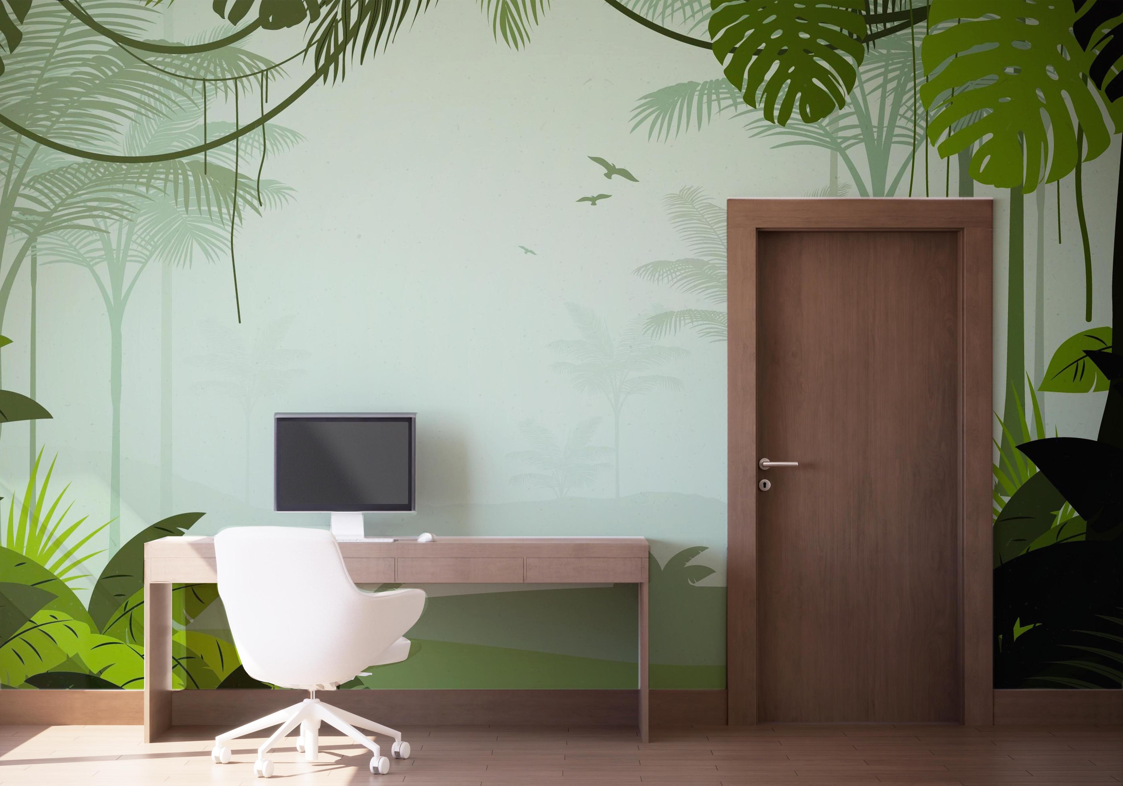 Fototapet Foggy View Jungle mockup 1