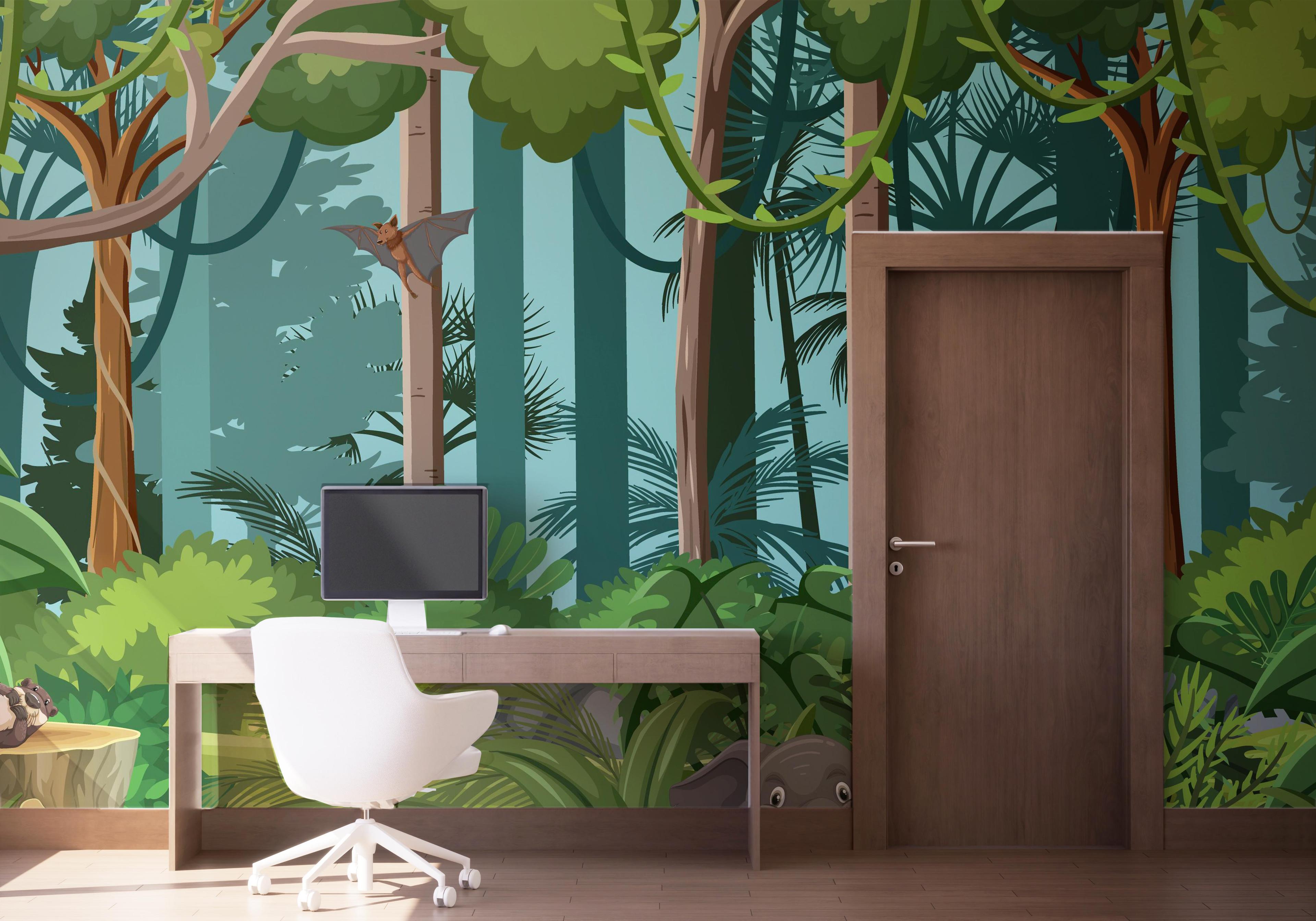 Fototapet Jungle Elephant Cartoon mockup 1