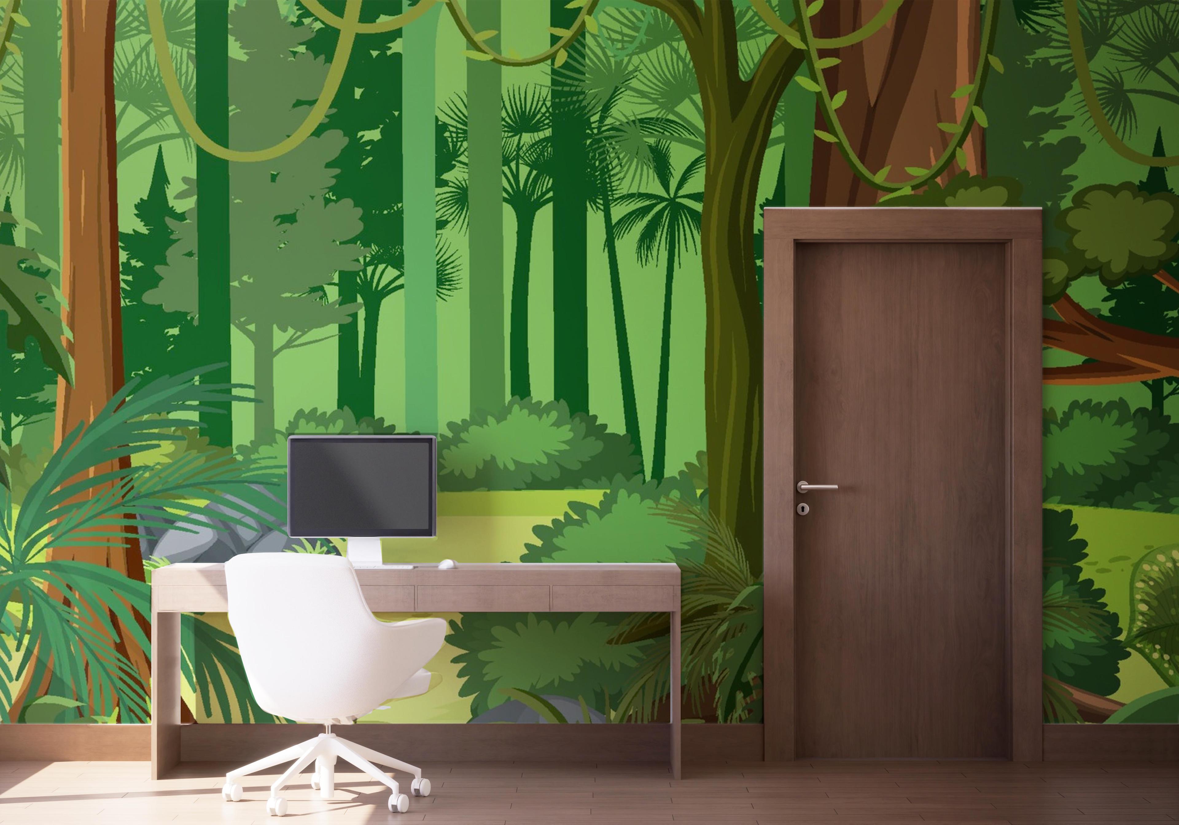 Fototapet Jungle Green Liana mockup 1
