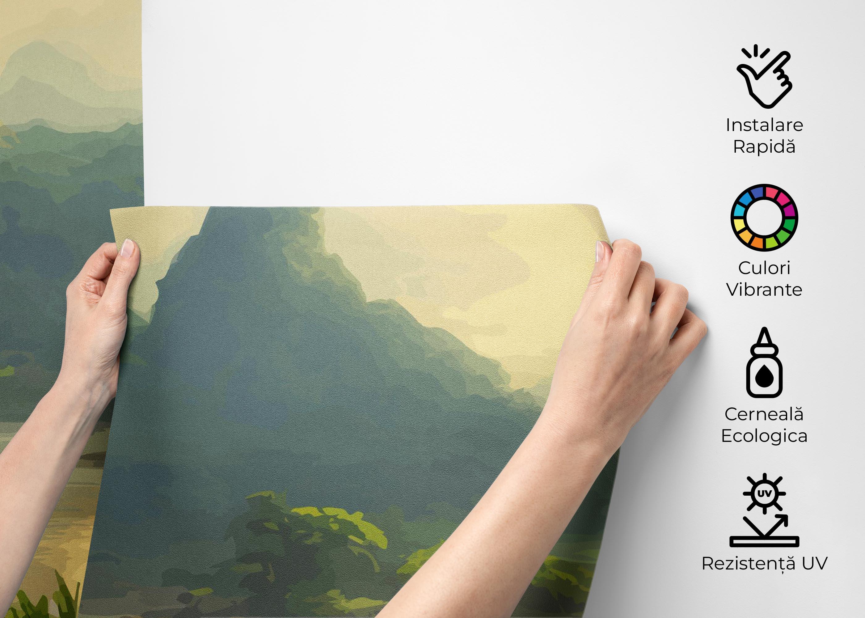 Fototapet Beautiful Jungle Lake mockup 2