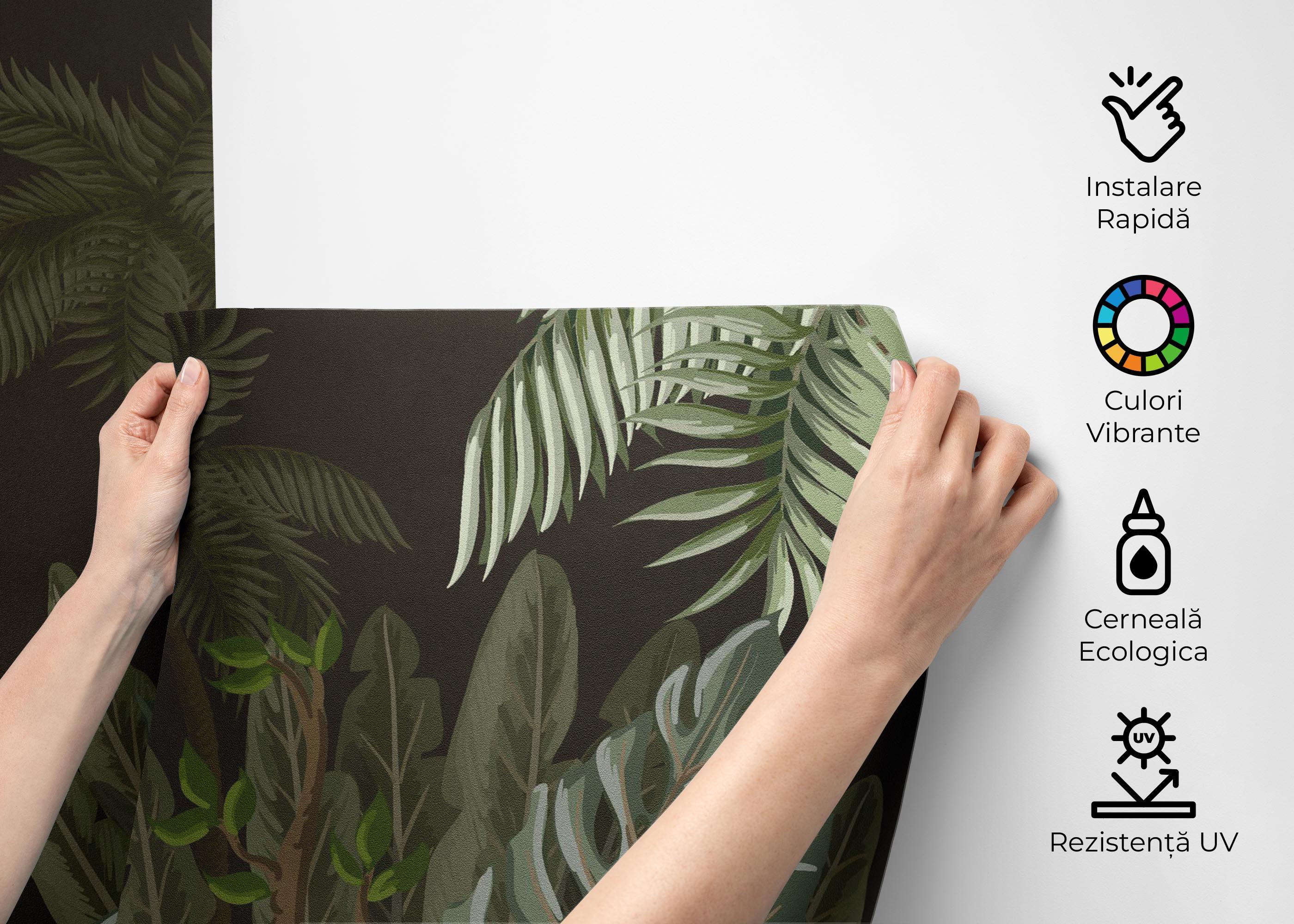 Fototapet Black Green Jungle mockup 2