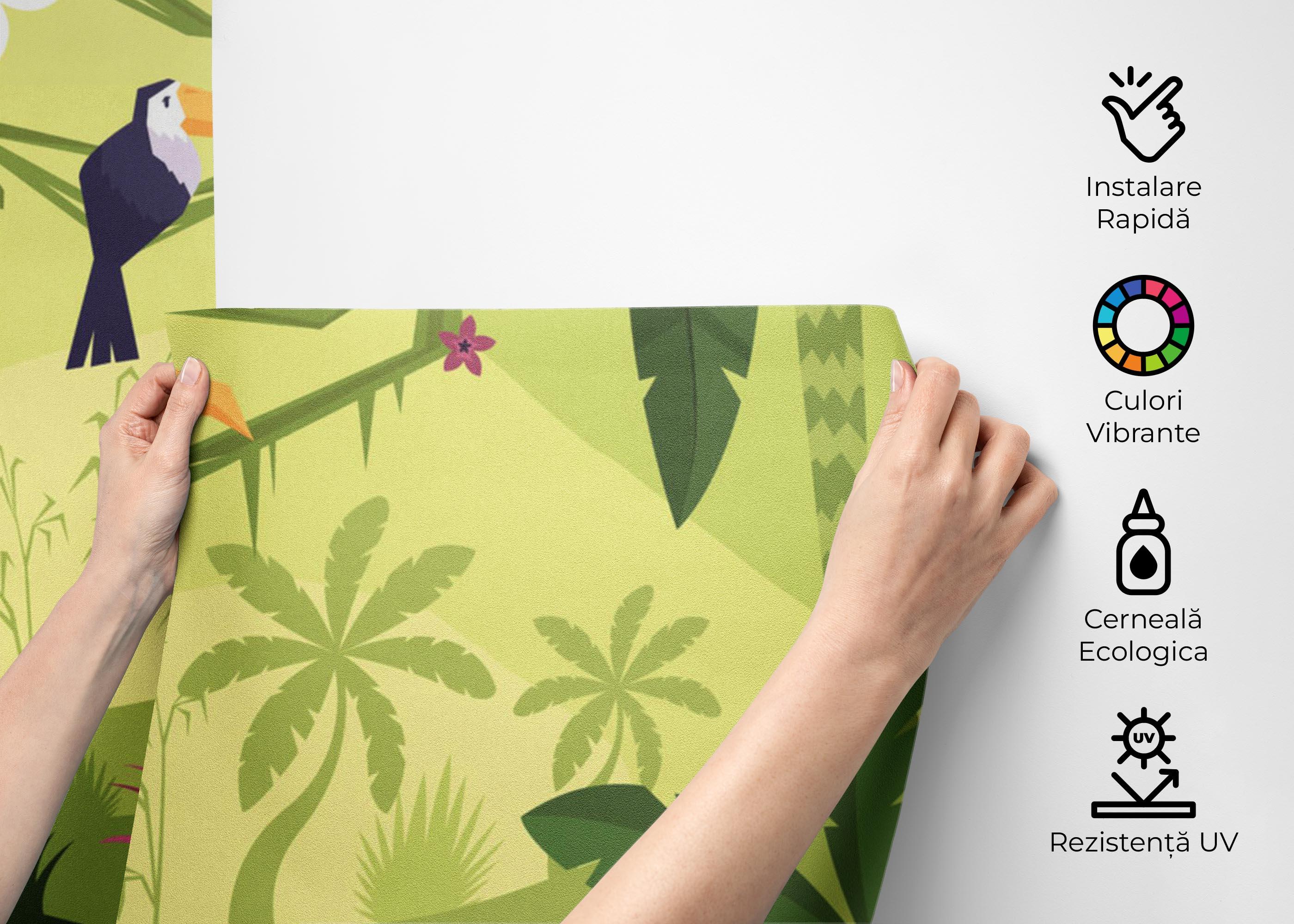 Fototapet Cute Jungle Art mockup 2