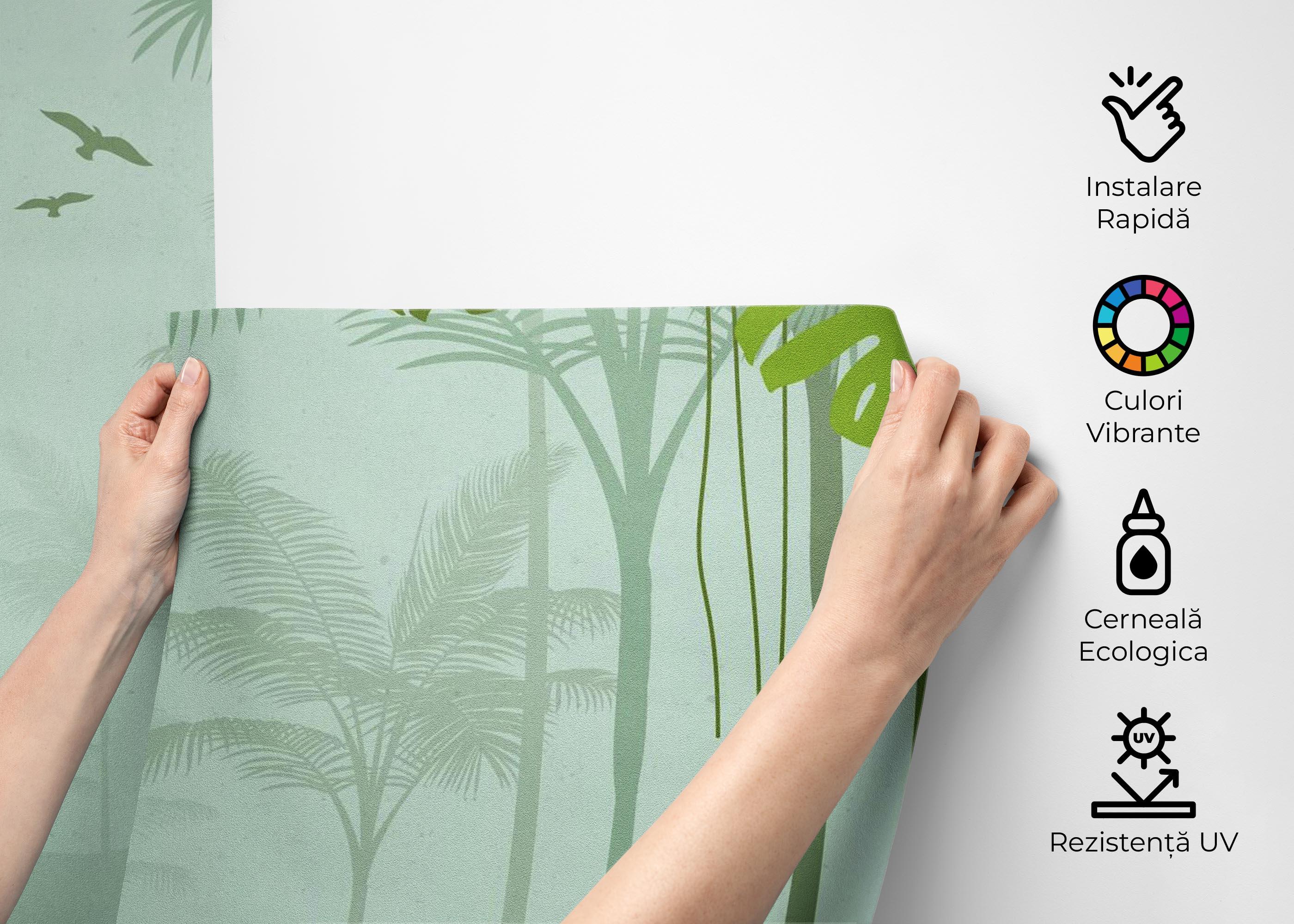 Fototapet Foggy View Jungle mockup 2