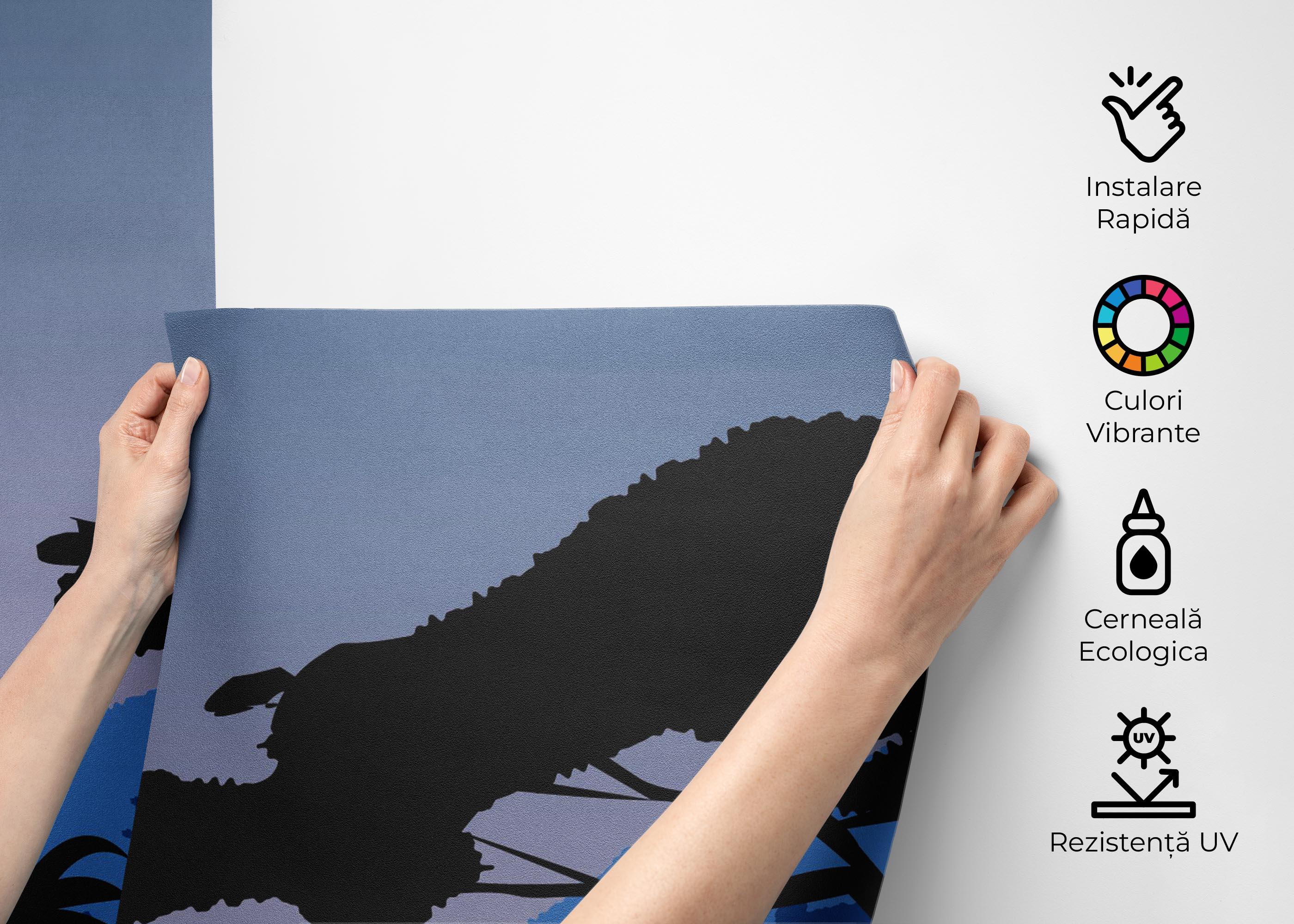 Fototapet Jungle Blue Black mockup 2