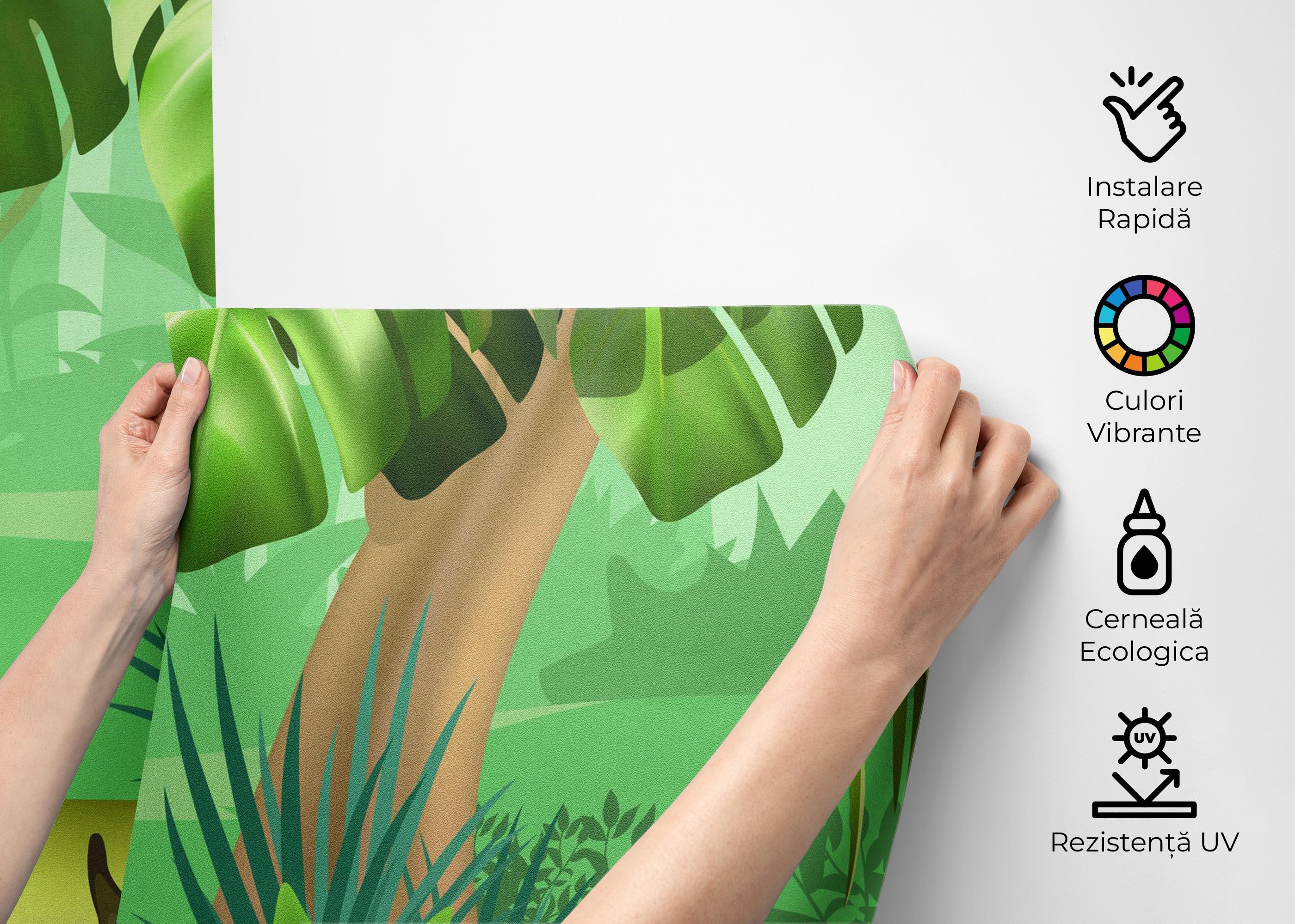 Fototapet Jungle Green Grey mockup 2