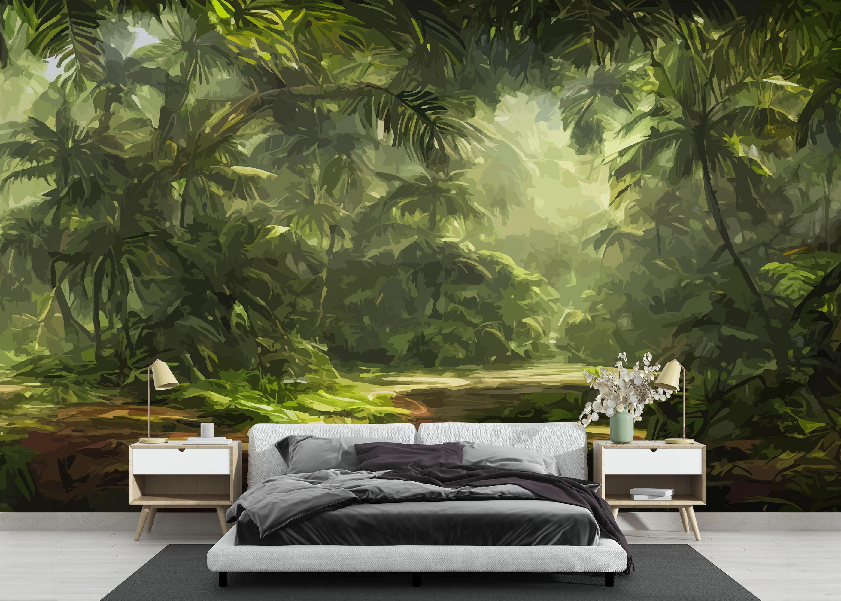 Fototapet Beautiful Jungle Light mockup 3