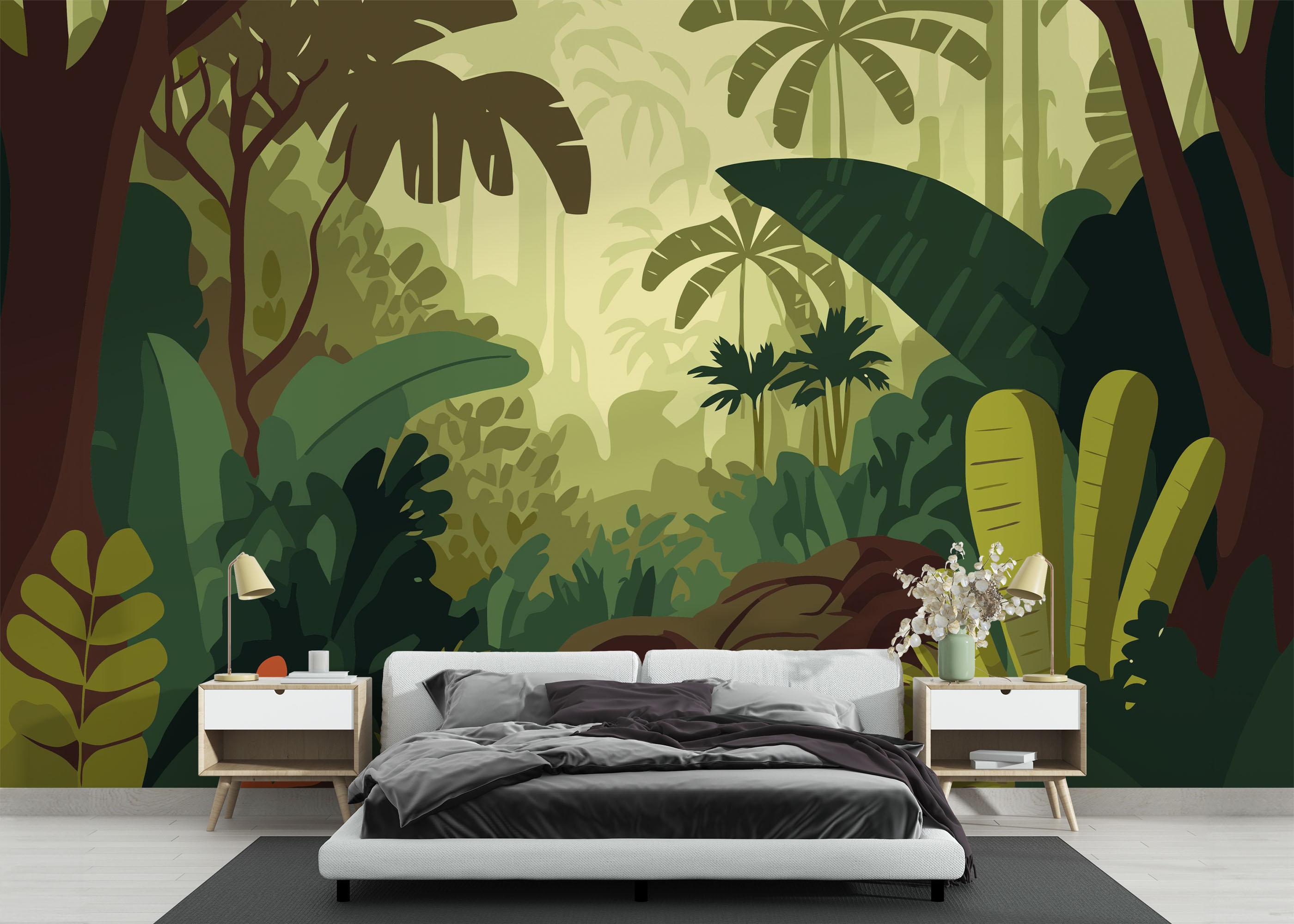 Fototapet Cartoon Pretty Jungle mockup 3