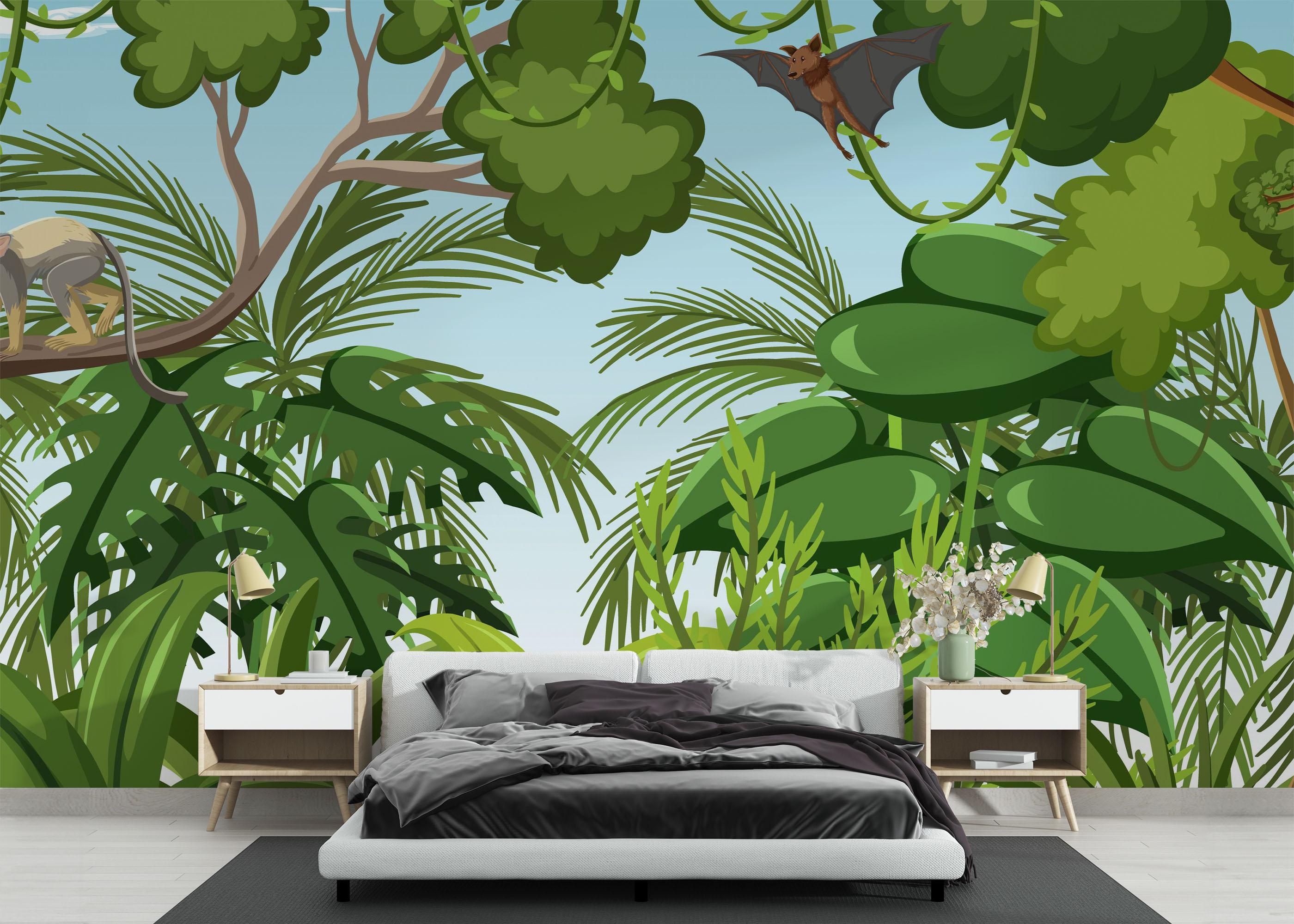 Fototapet Cartoon Tree Animal mockup 3