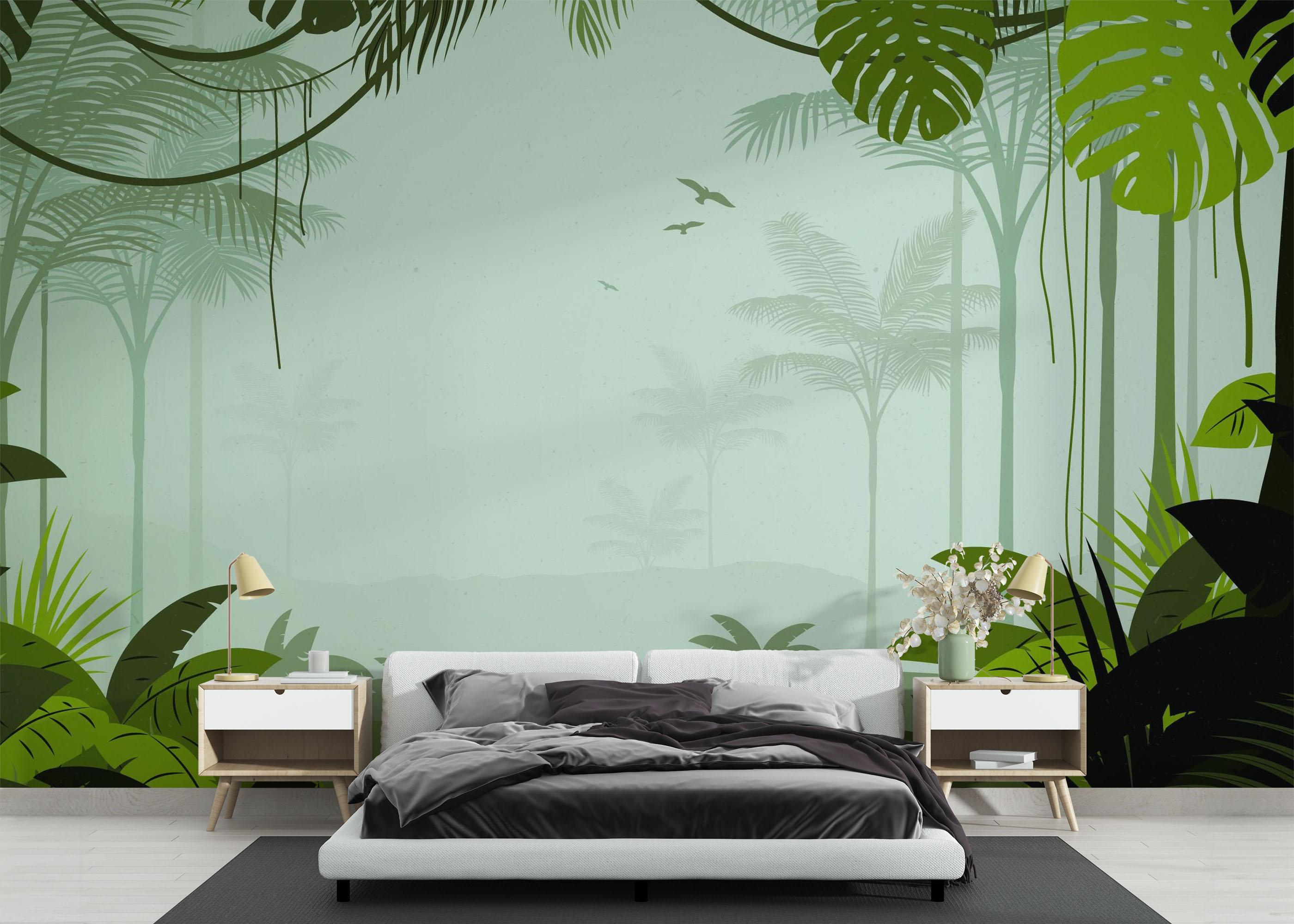 Fototapet Foggy View Jungle mockup 3