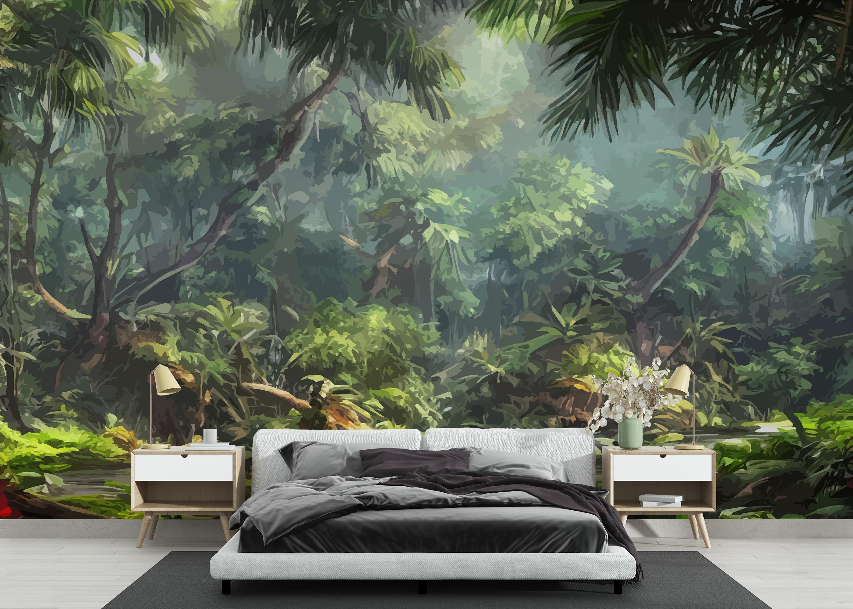 Fototapet Jungle Daylight View mockup 3