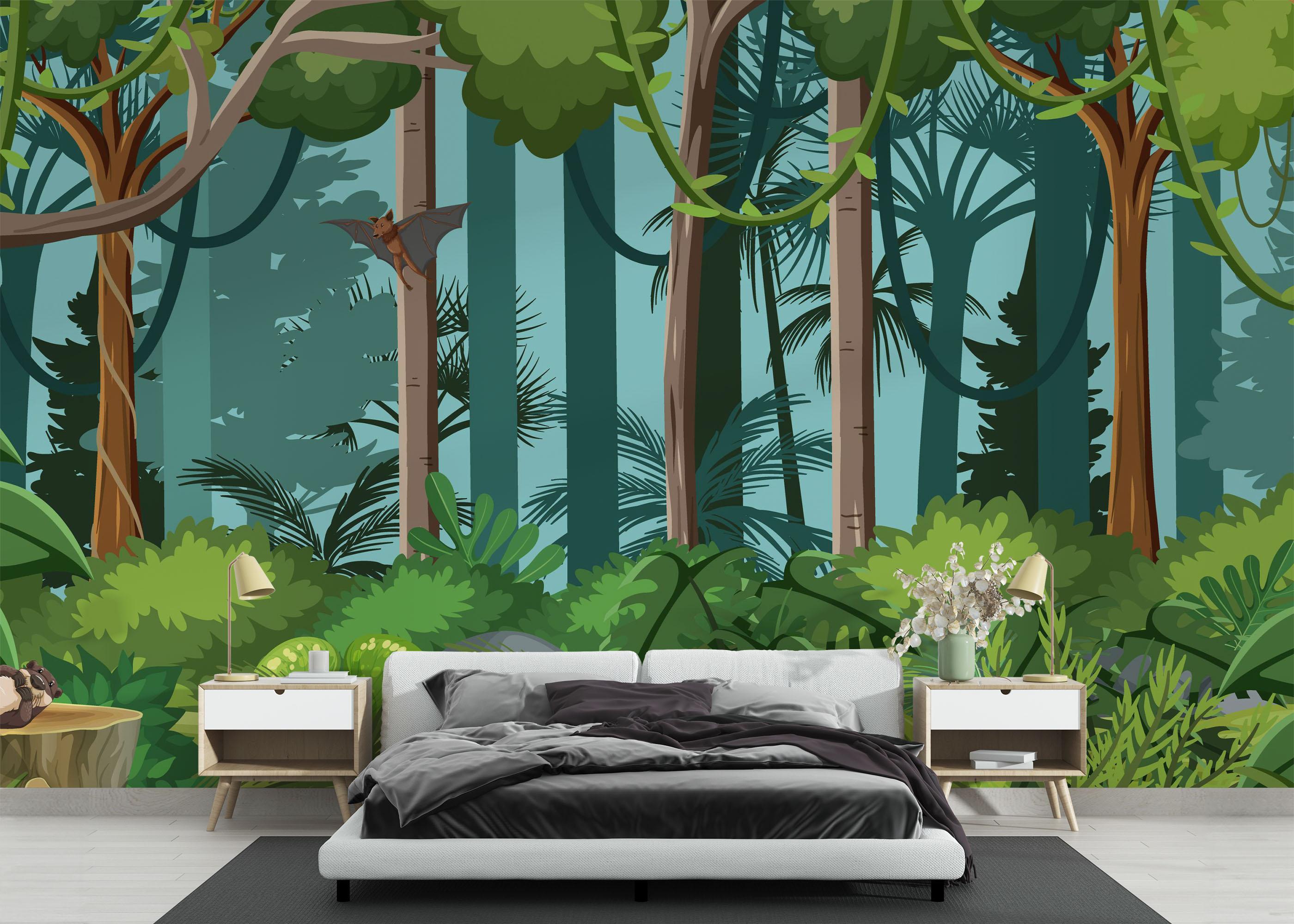 Fototapet Jungle Elephant Cartoon mockup 3