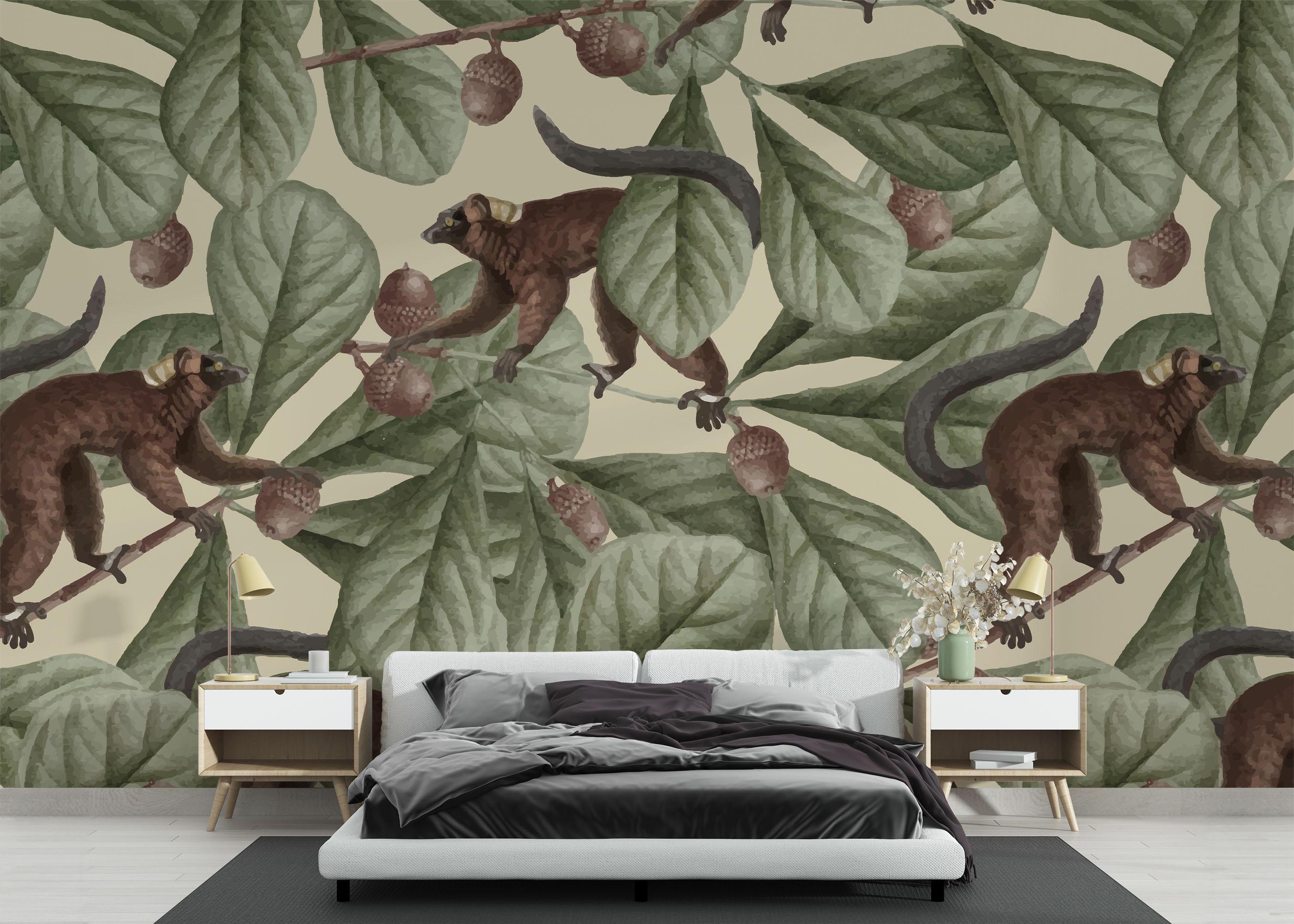 Fototapet Jungle Lemur Art mockup 3