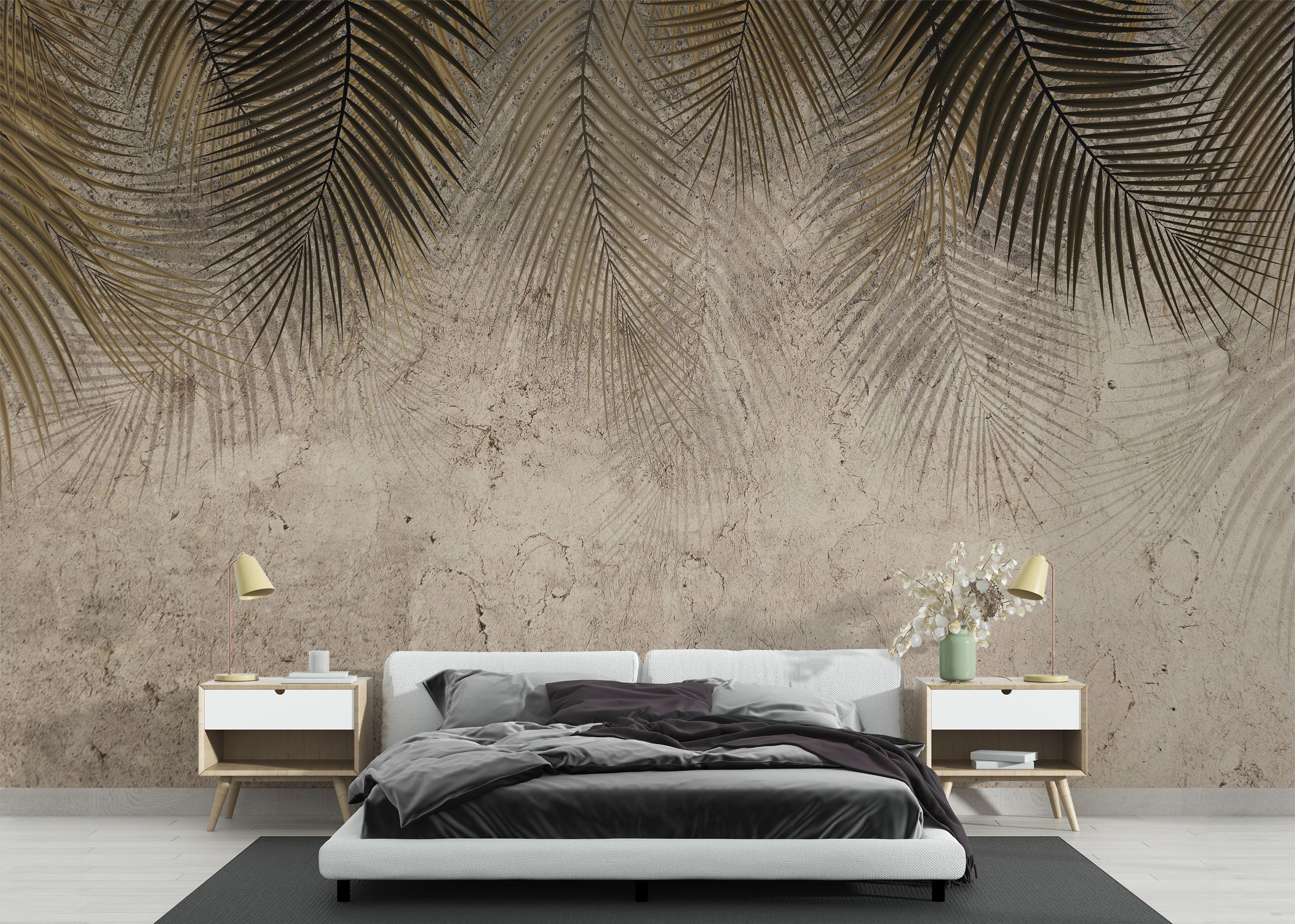 Fototapet Thin Brown Leaves mockup 3