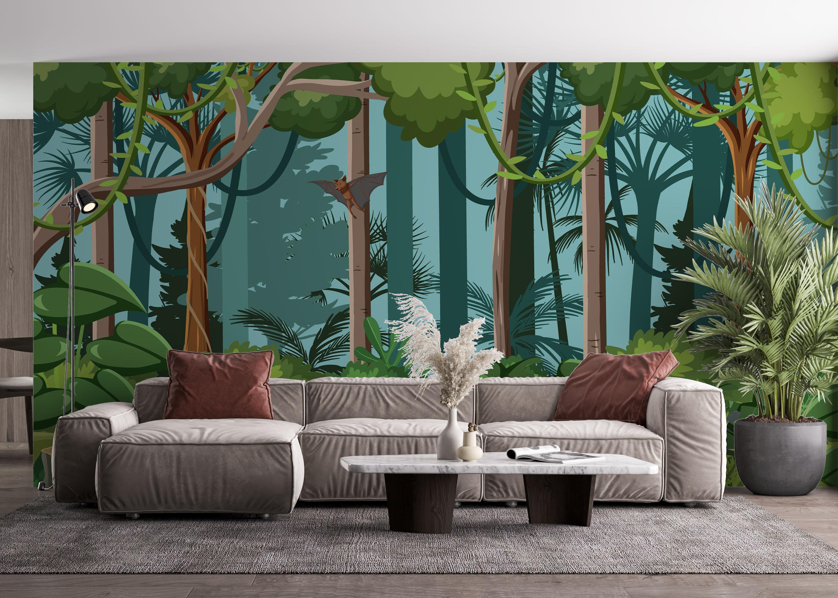 Fototapet Jungle Elephant Cartoon mockup 4