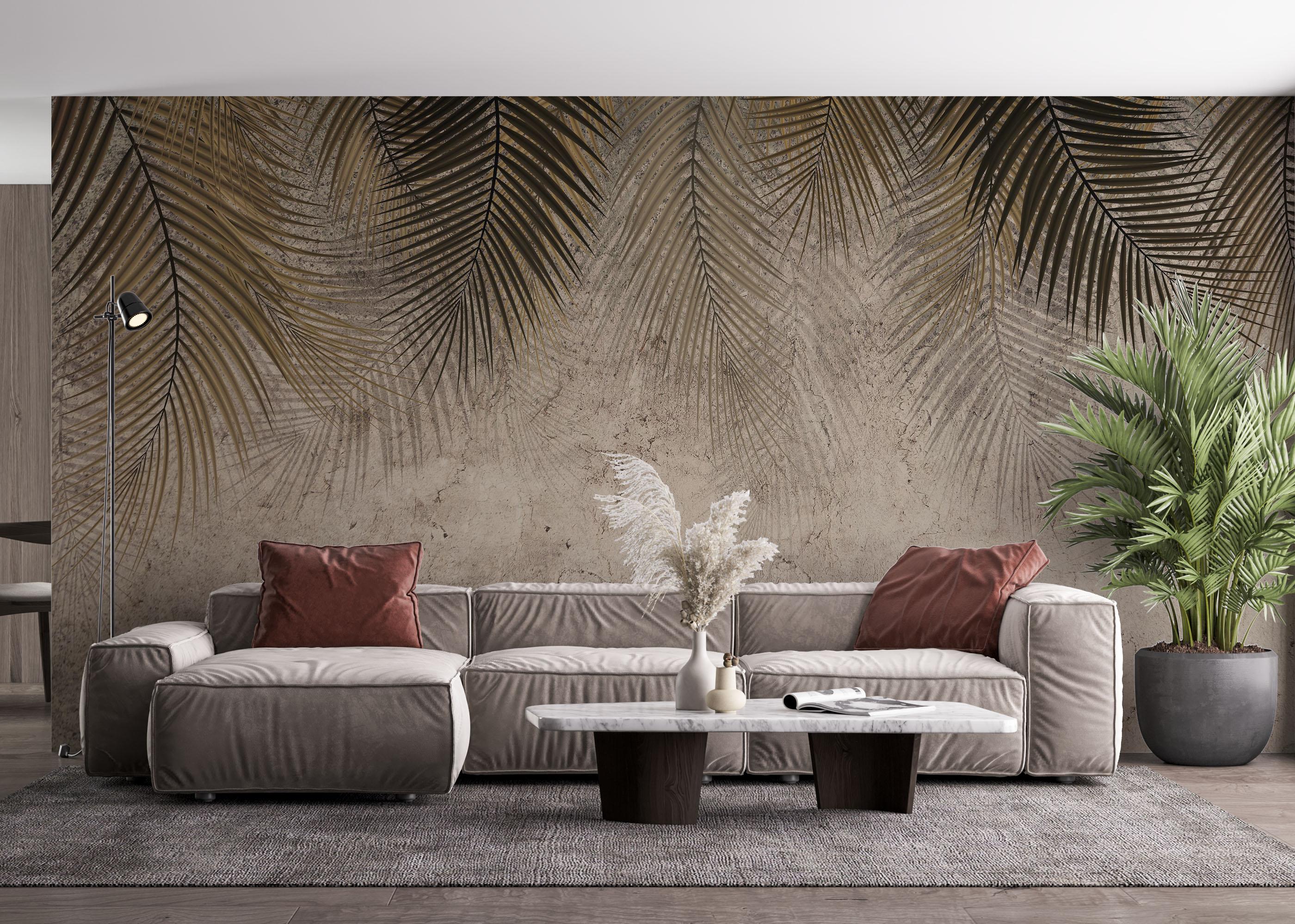 Fototapet Thin Brown Leaves mockup 4