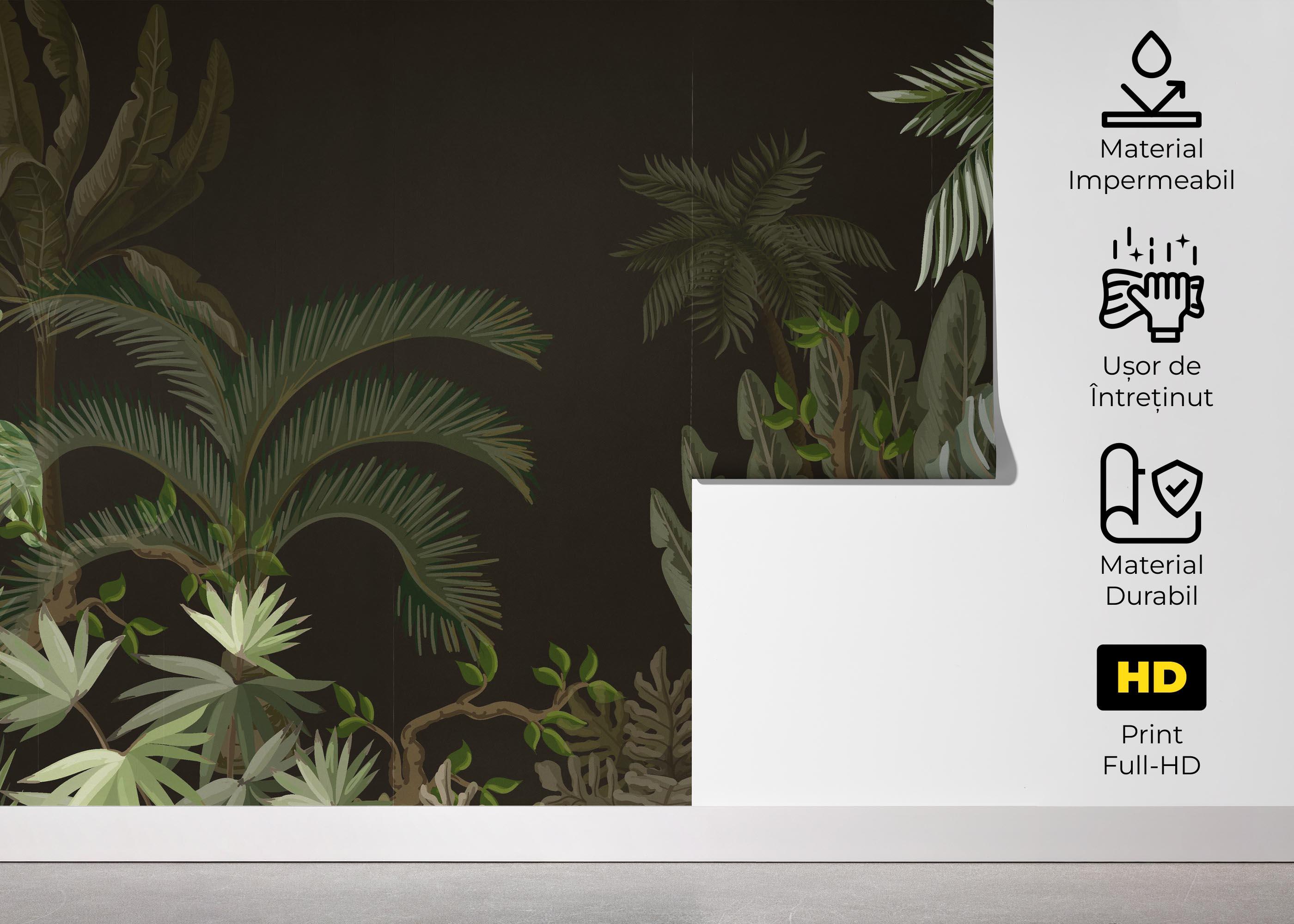 Fototapet Black Green Jungle mockup 5