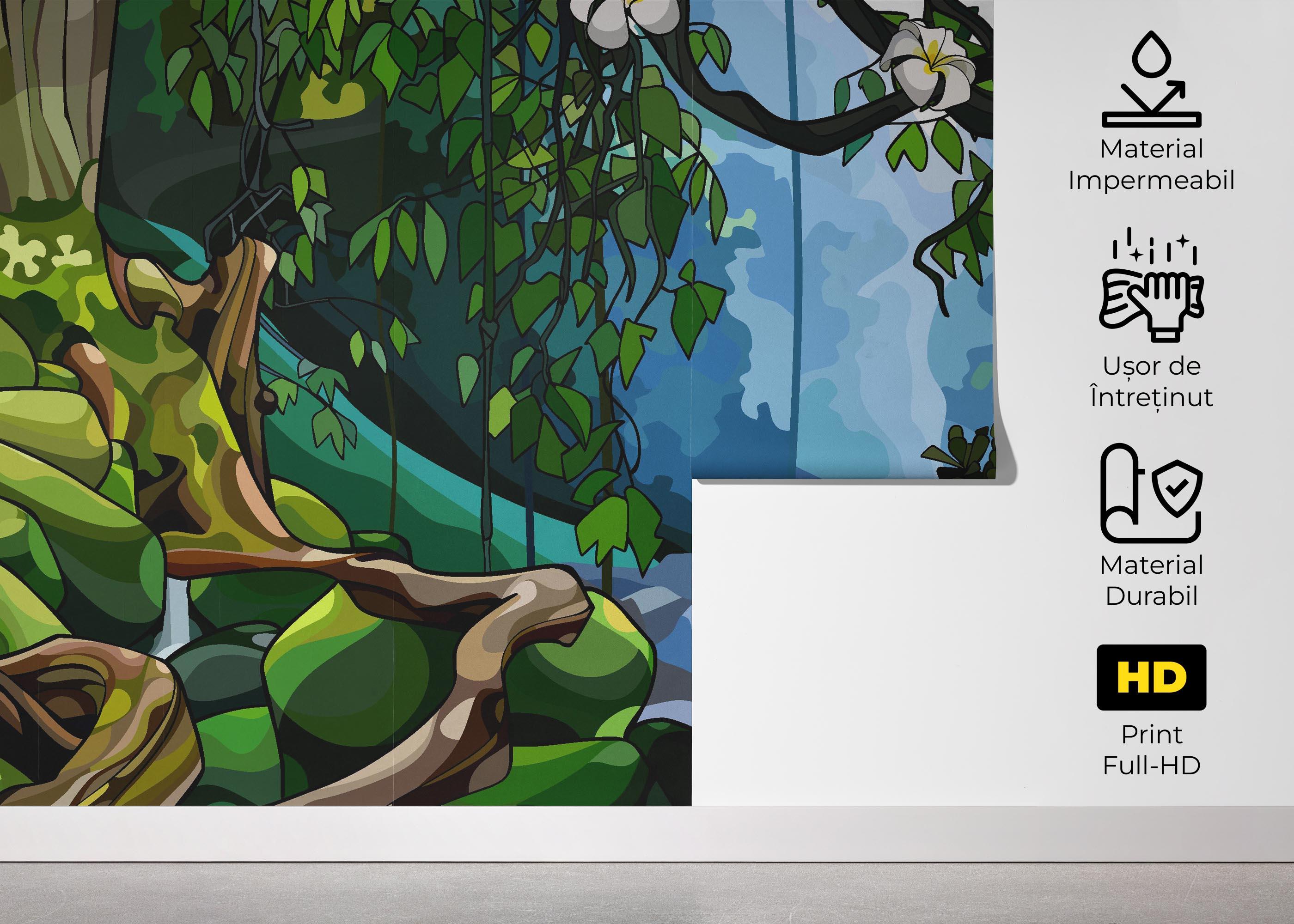 Fototapet Cartoon Jungle Art mockup 5