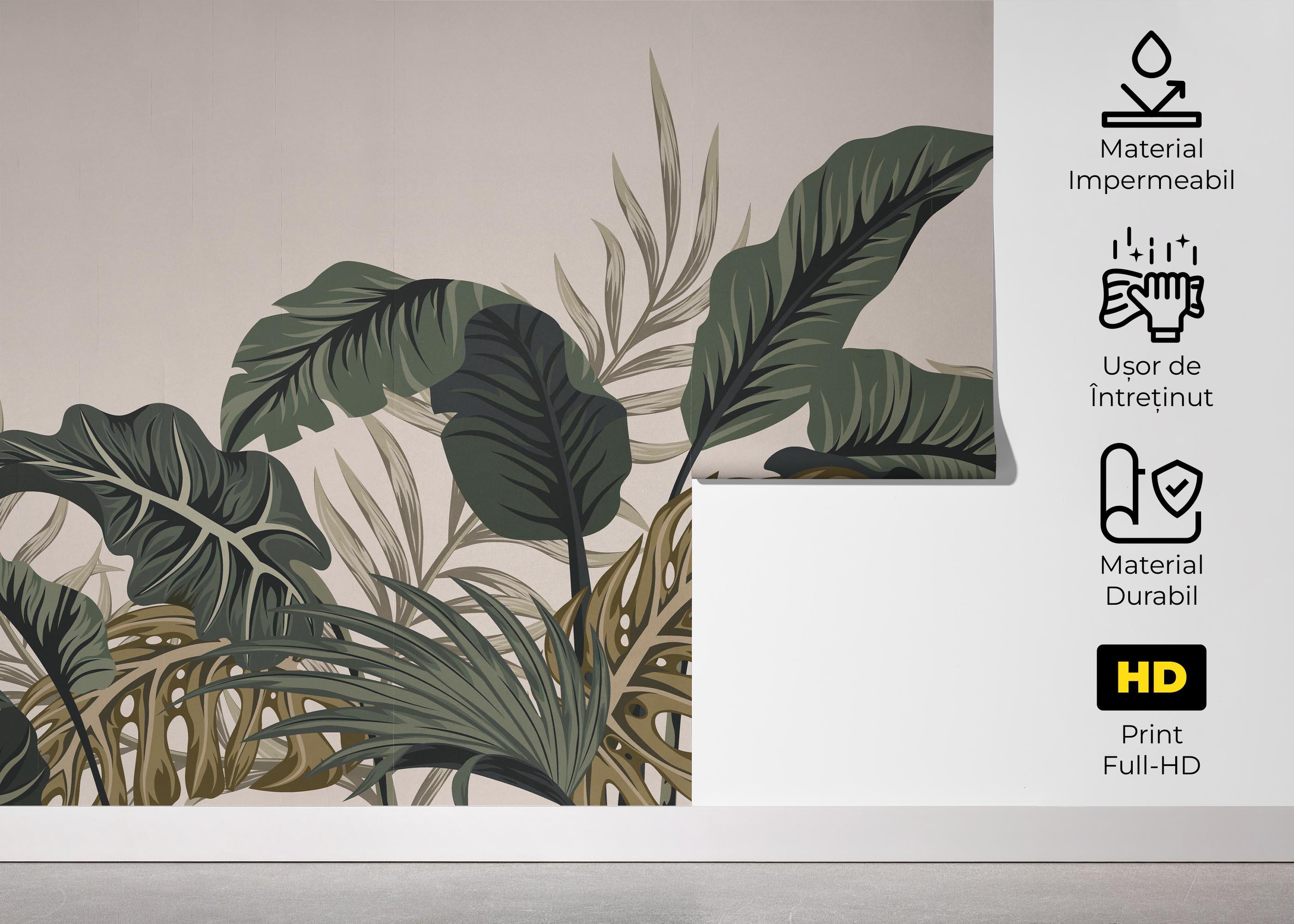 Fototapet Cream Green Jungle mockup 5