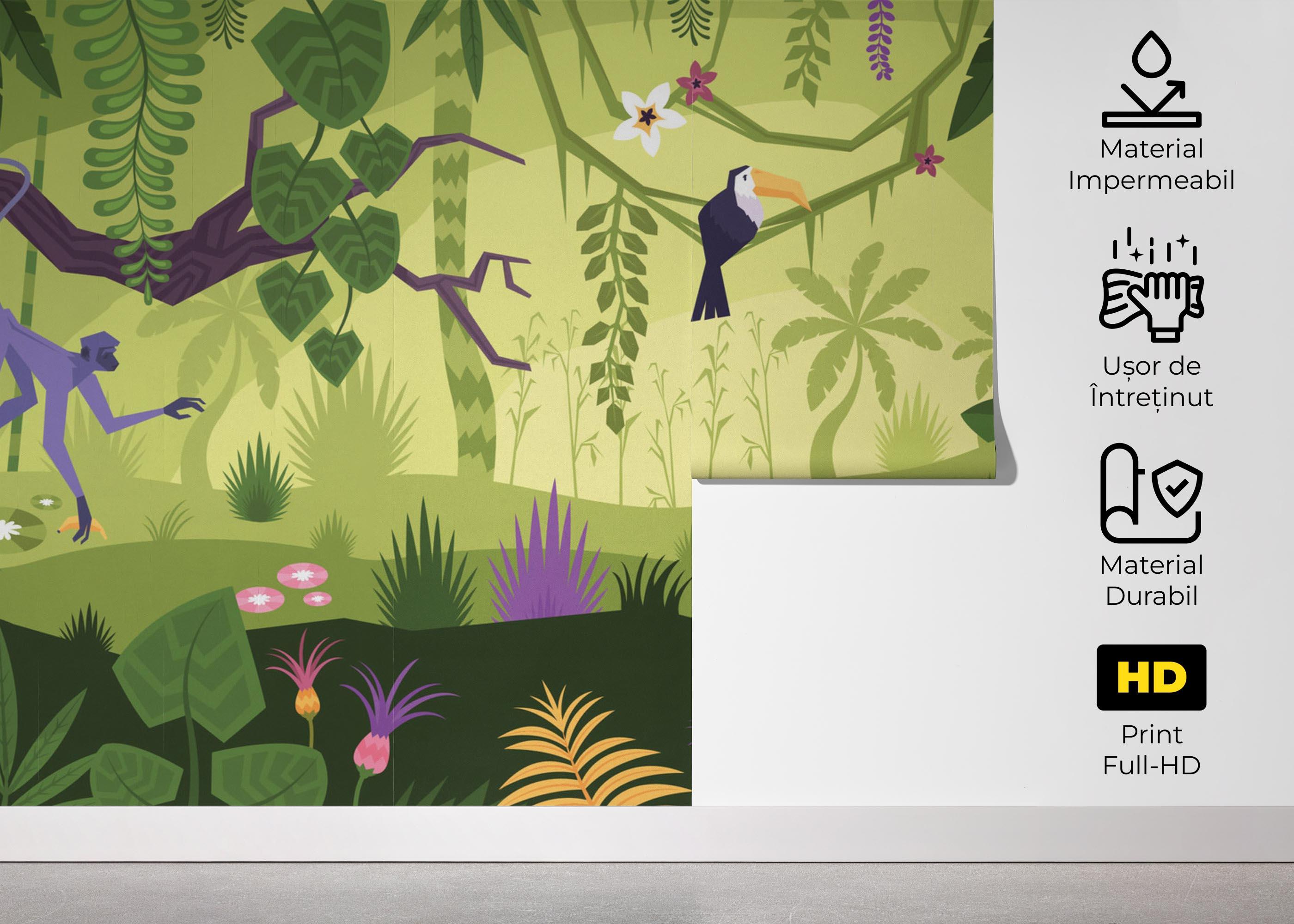 Fototapet Cute Jungle Art mockup 5