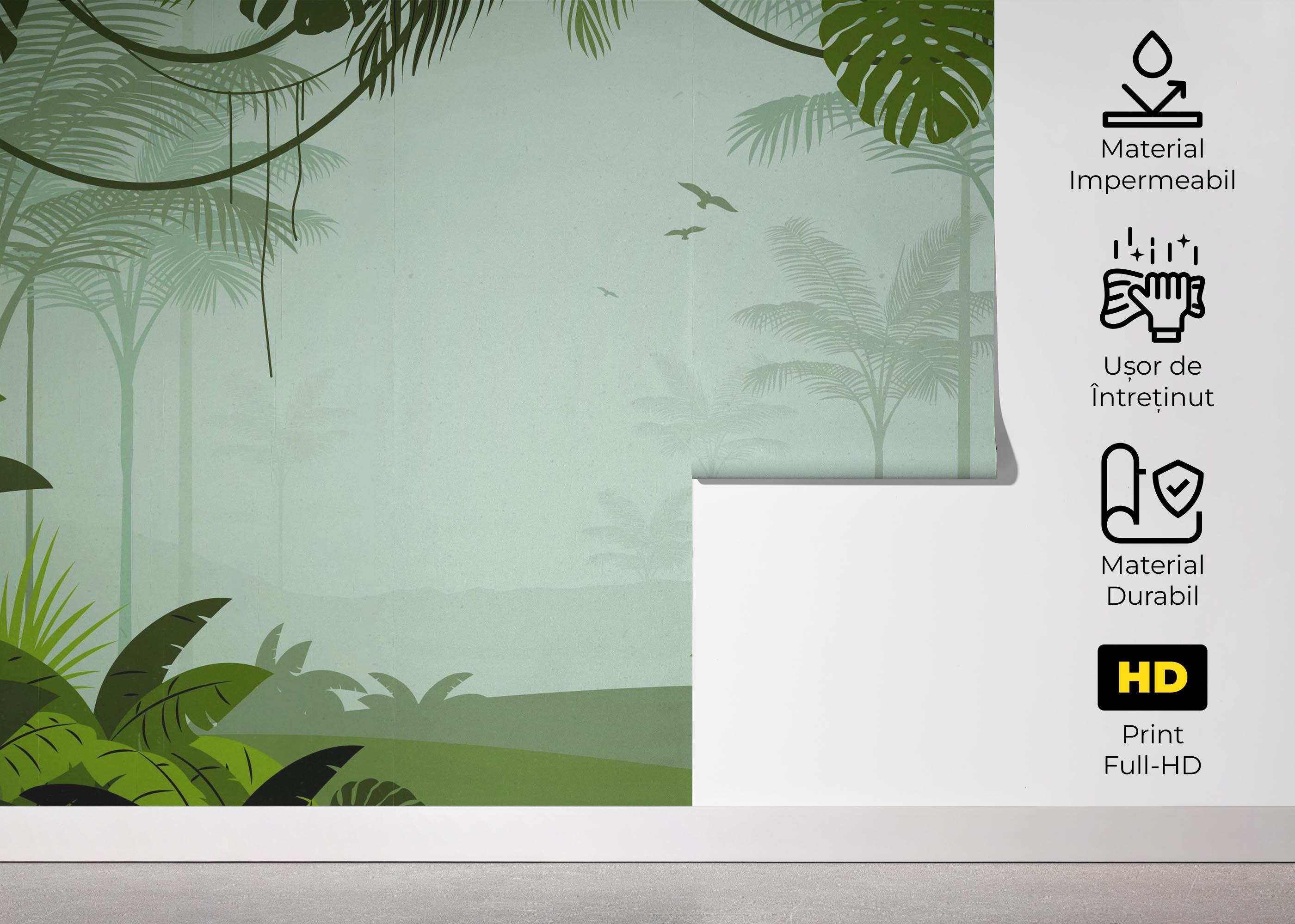 Fototapet Foggy View Jungle mockup 5