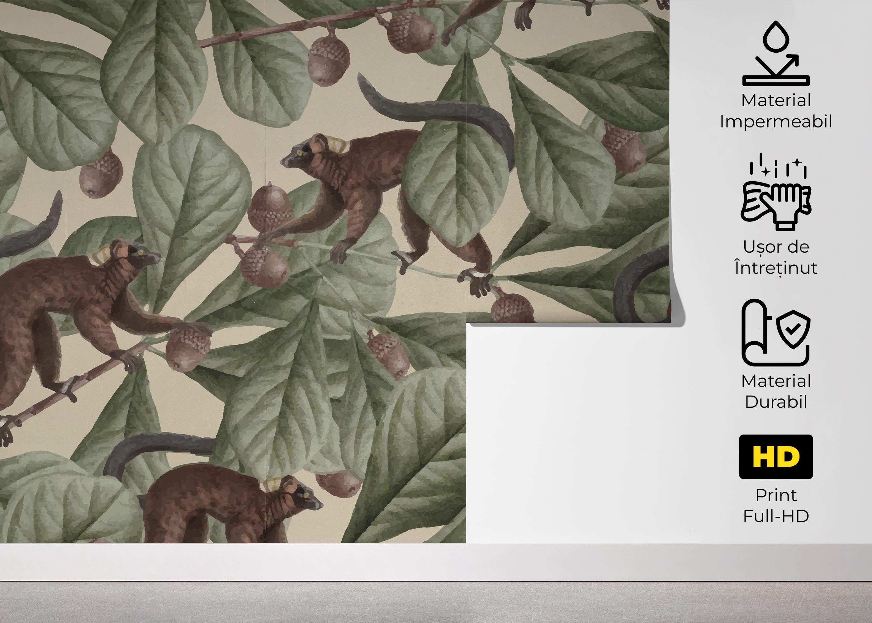 Fototapet Jungle Lemur Art mockup 5