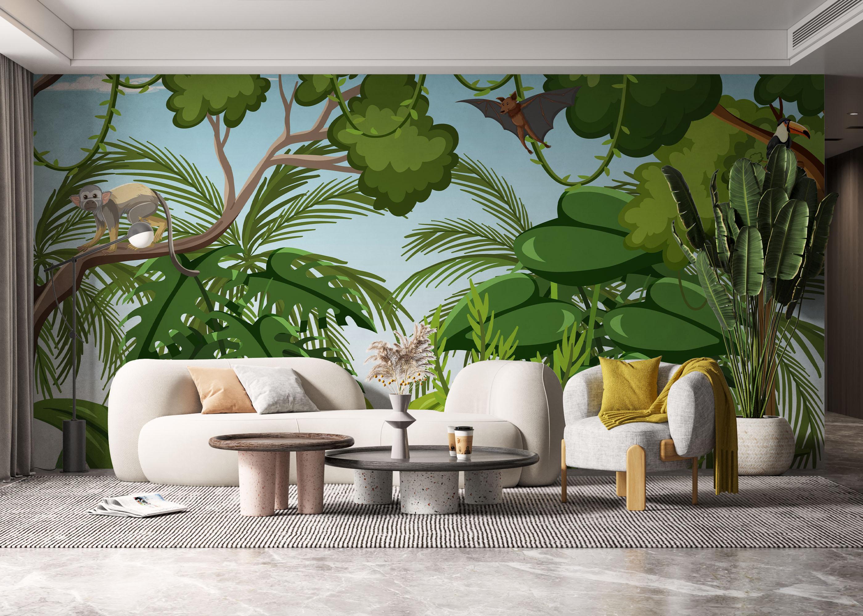 Fototapet Cartoon Tree Animal mockup 6